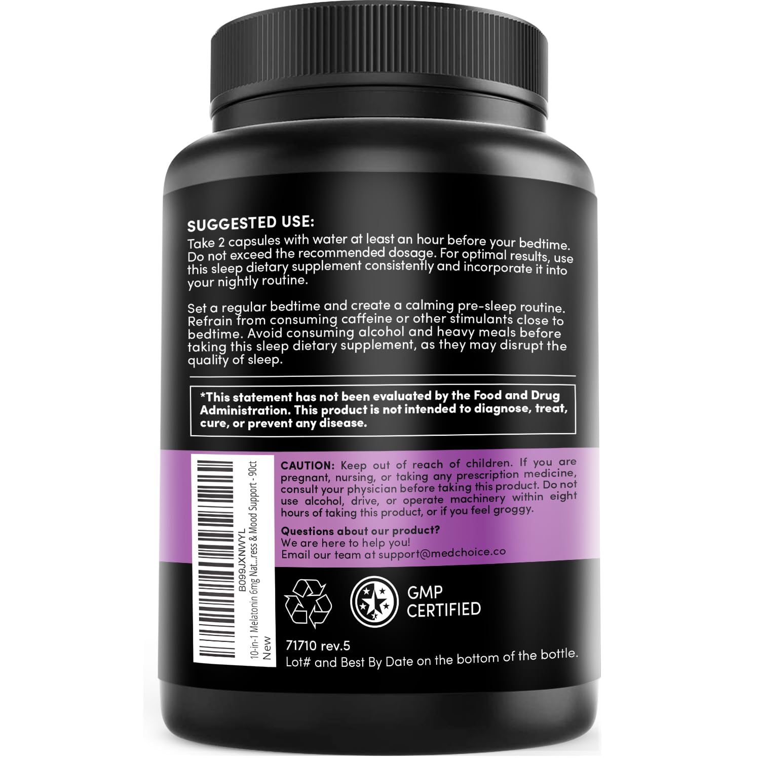 10-in-1 Melatonin Capsules - Melatonin 5mg Natural Sleep Aid for Adults MEDCHOICE buy supplements canada