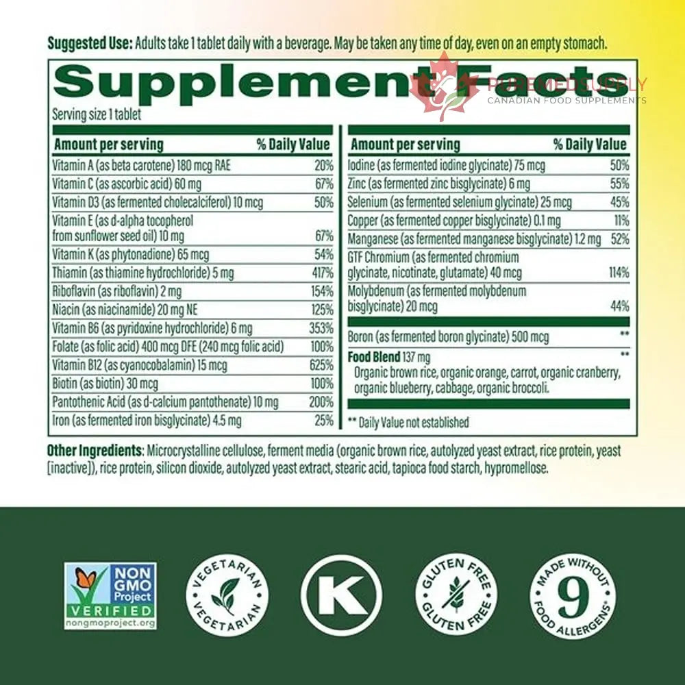MegaFood One Daily Multivitamin for Women and Men, Immune Support Supplement with Real Food, Vitamin C & Vitamin B, Bone Health, Cellular Energy Metabolism, Vegetarian, Non-GMO, 90 Tablets MegaFood buy supplements canada