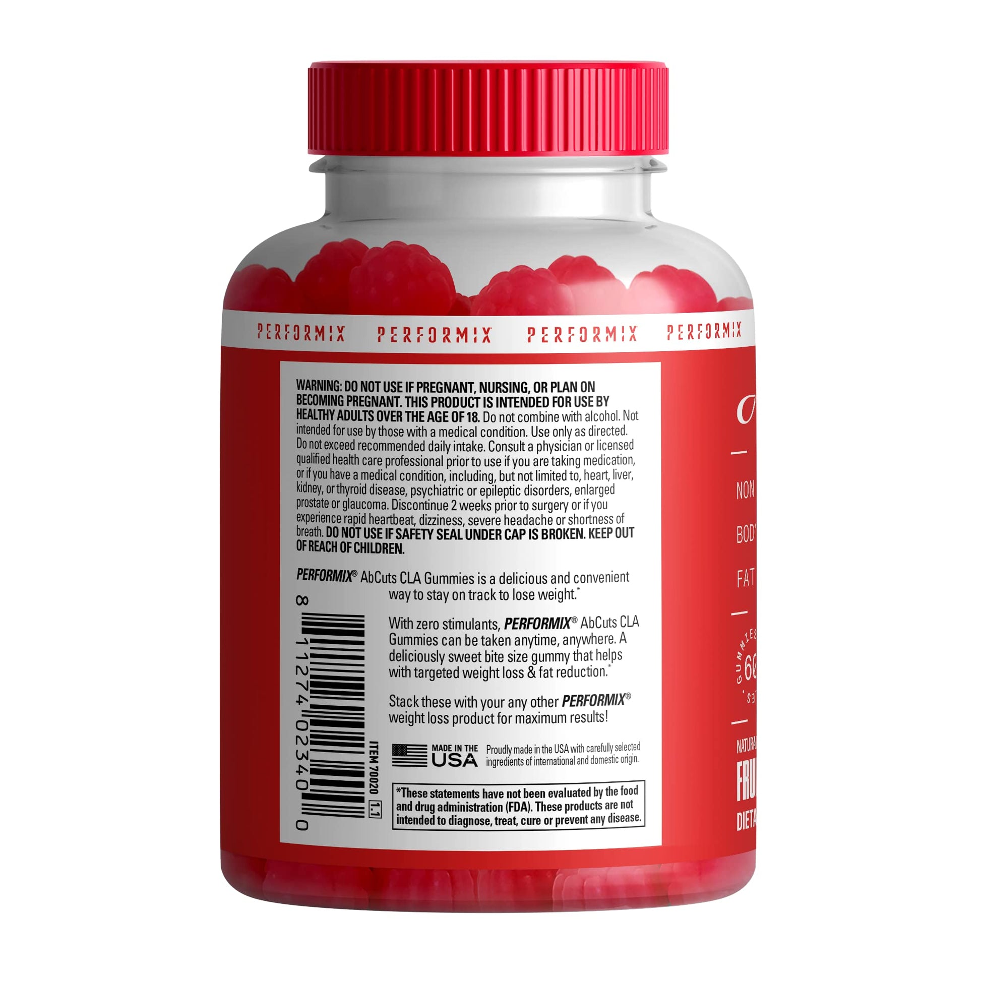 PERFORMIX AbCuts CLA Gummies - 60 Gummies, Fruit Punch - Non-Stimulant PERFORMIX buy supplements canada