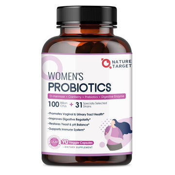 NATURE TARGET Probiotics for Women, 100 Billion CFUs Probiotic with Digestive Enzymes & Prebiotics, Vaginal Probiotics with Cranberry for Urinary Tract Health NATURE TARGET buy supplements canada