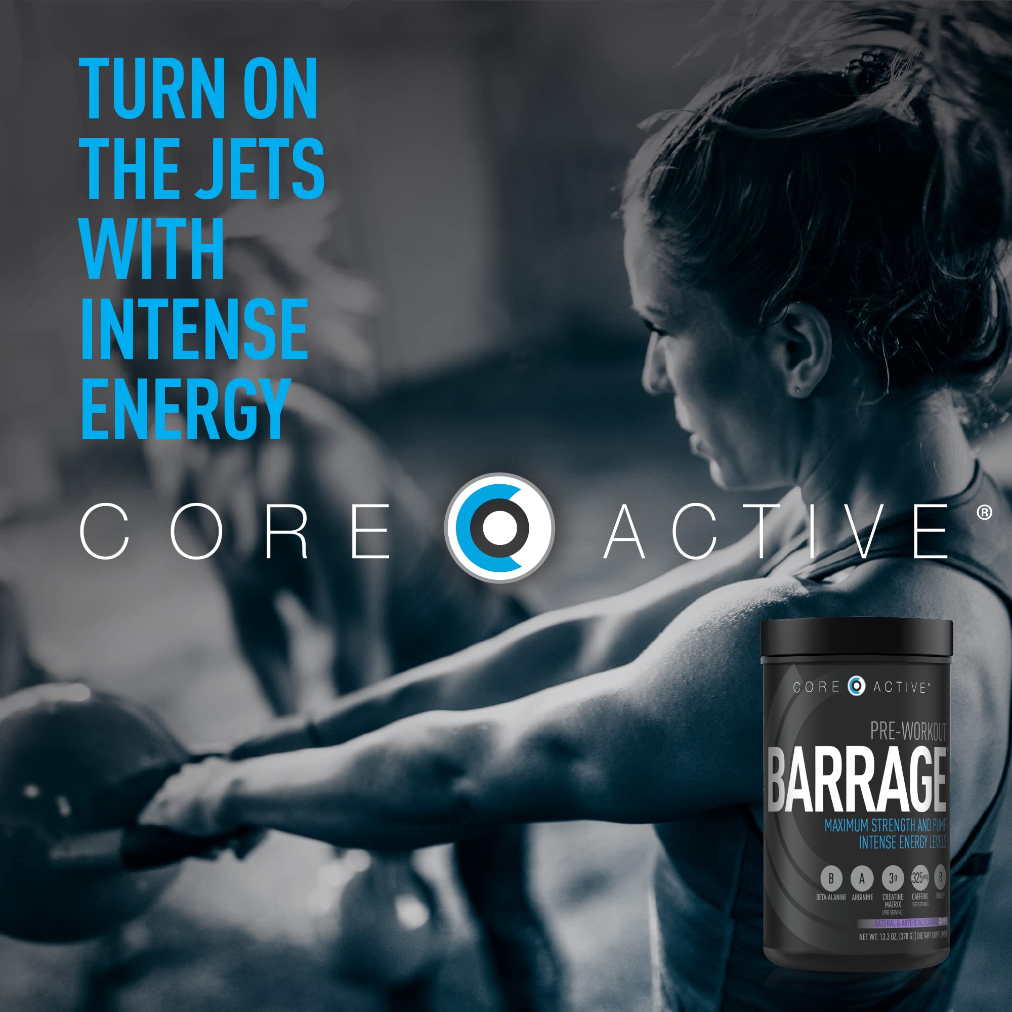 (CORE)ACTIVE Barrage Pre Workout Powder - Preworkout for Women & Men, Creatine (CORE)ACTIVE buy supplements canada