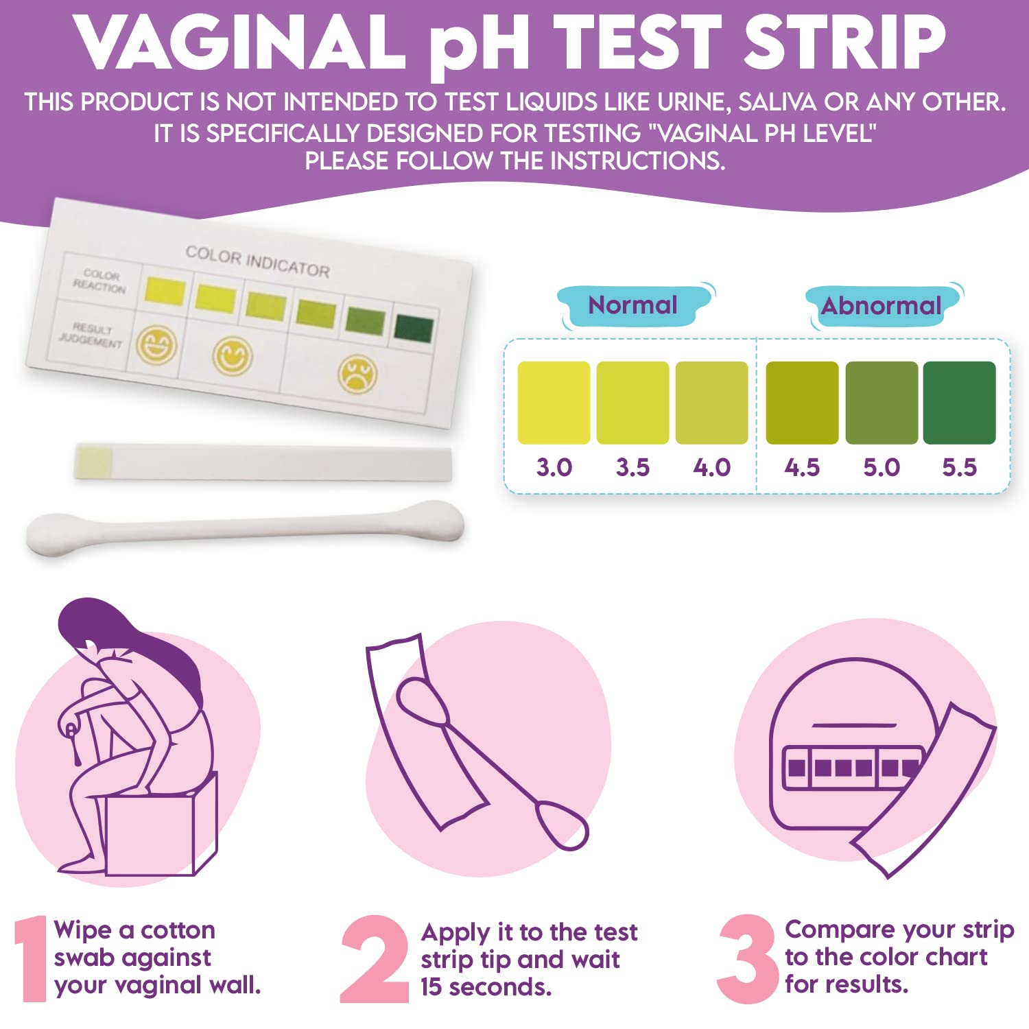 EcoBlossom Vaginal pH Test Strips for Women - Check pH Balance - Monitor Bacterial Vaginosis EcoBlossom buy supplements canada
