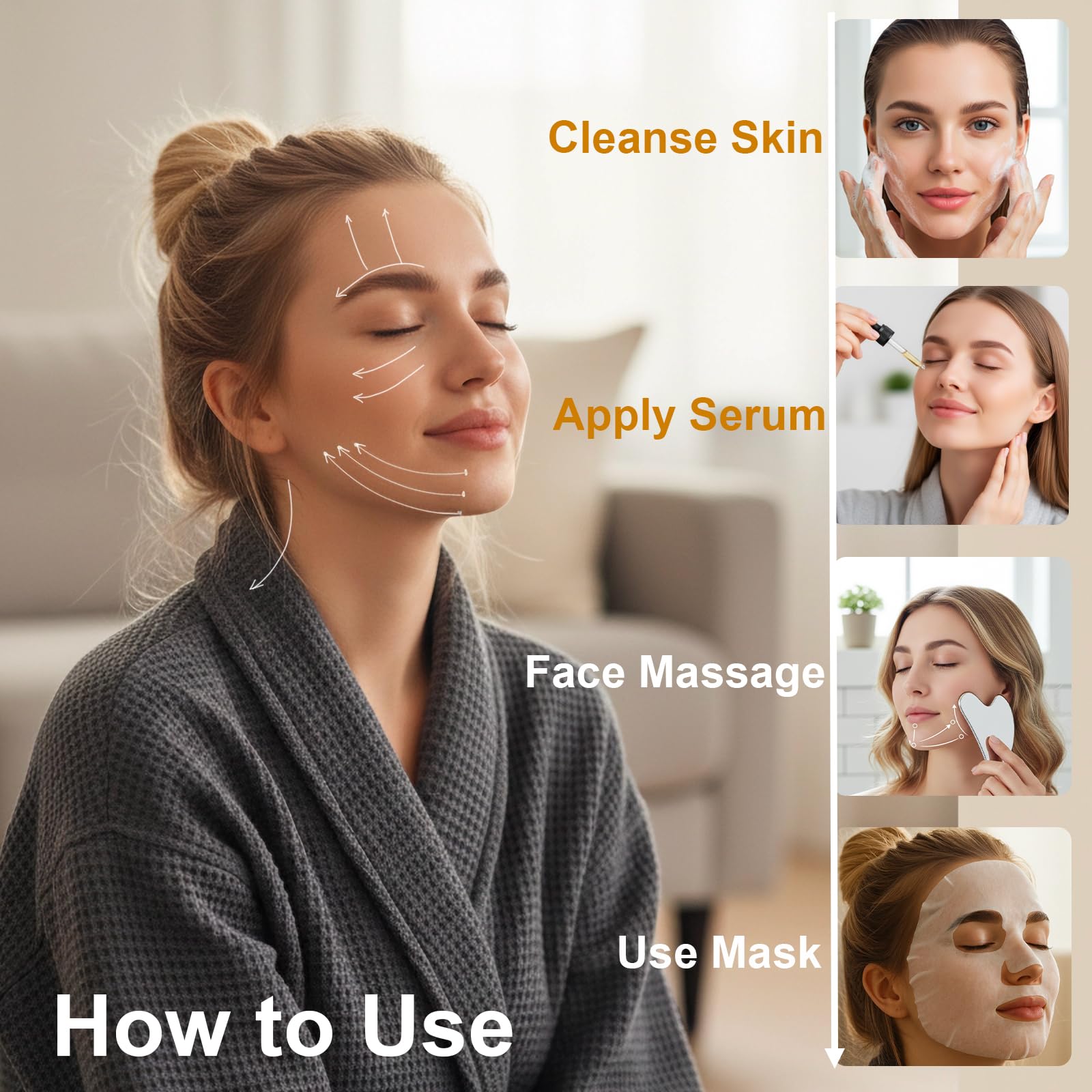 Stainless Steel Gua Sha Tool & Lymphatic Drainage Face Brush Set, TWPER Facial Massage Kit for Jawline Sculpting TWPER buy supplements canada