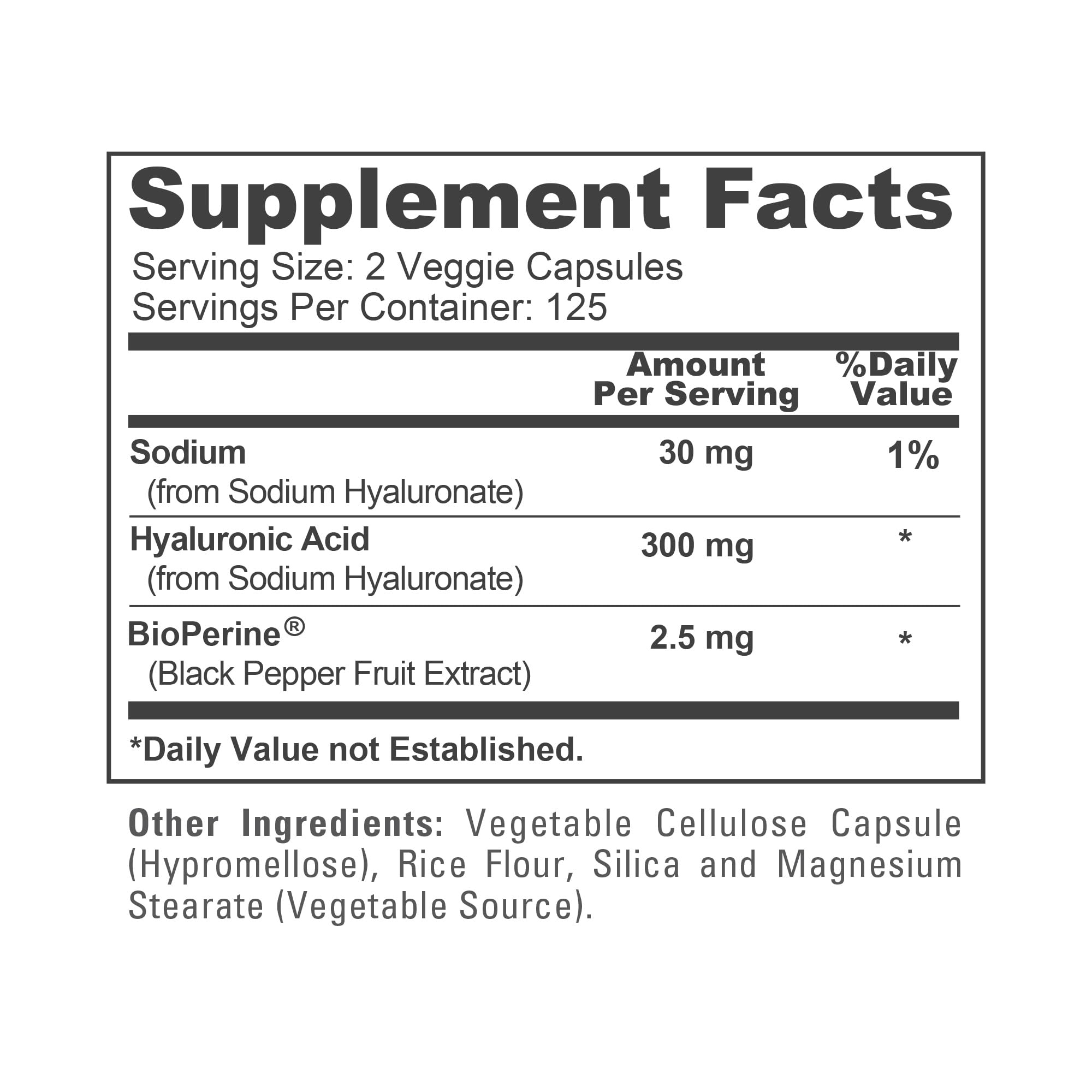 NusaPure Hyaluronic Acid 300mg 250 Veggie Capsules (Non-GMO, Vegan) NusaPure buy supplements canada