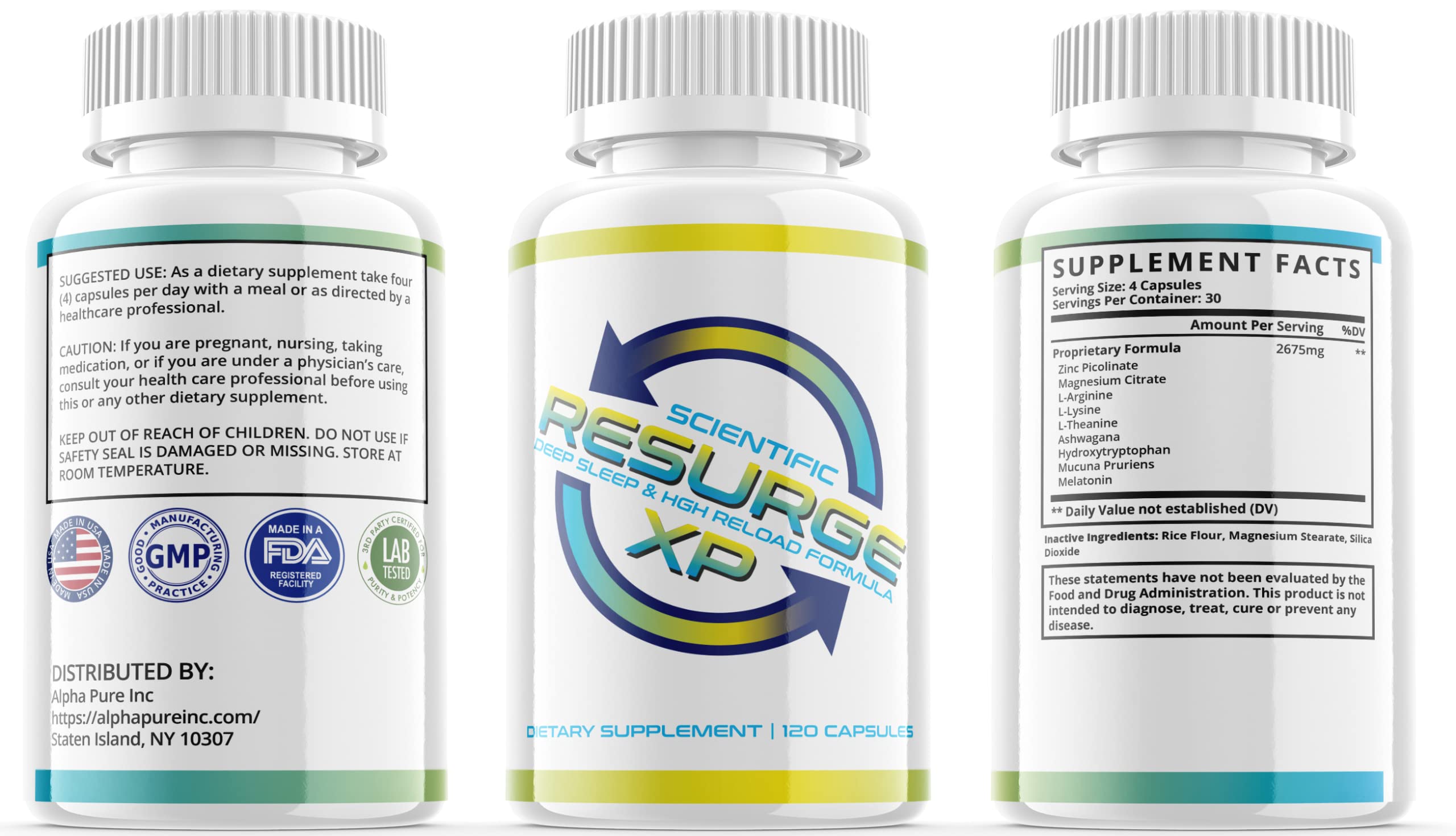 Alpha Pure Scientific Resurge XP Deep Sleep Support Formula 120 Capsules Alpha Pure buy supplements canada