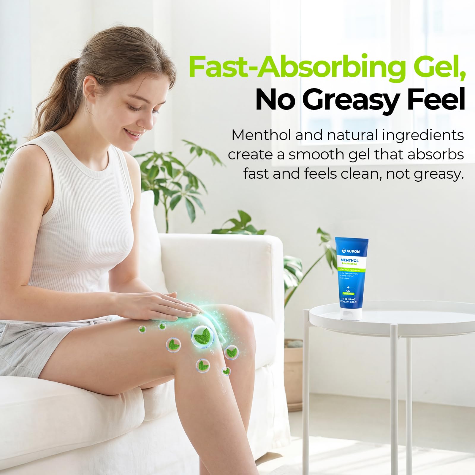 AUVON Menthol Pain Relief Gel for Chronic Joint & Back Pain, Arthritis Pain Reliever for Muscle Pain Relief, Fast-Acting Menthol Cooling Gel Soothes Knee, Hip, Shoulder, Neck Pain, 3 FL OZ Per Pack AUVON buy supplements canada