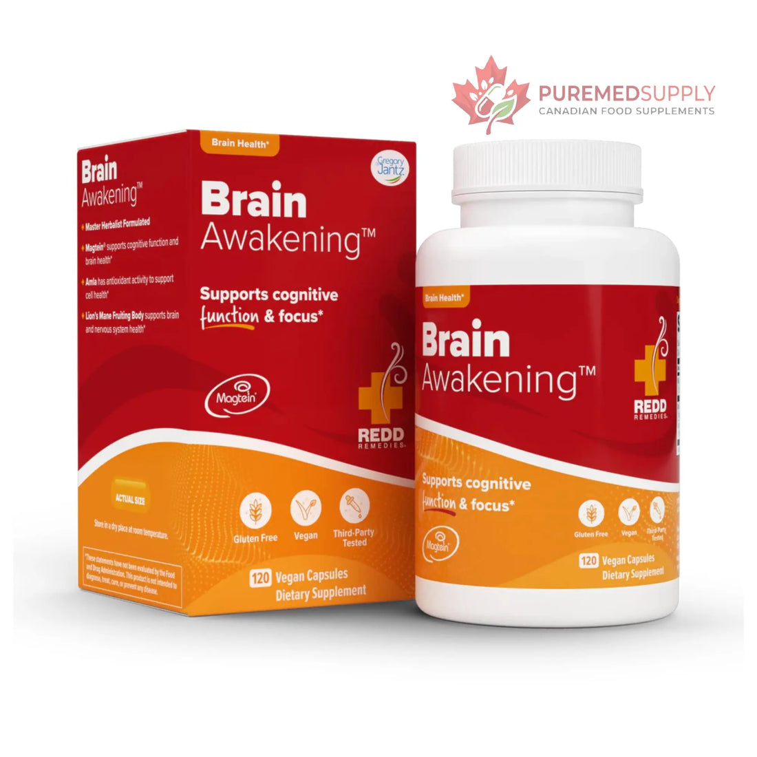 Redd Remedies, Brain Awakening, Supports Cognitive Function and Focus, 120 Vegan Capsules Redd Remedies buy supplements canada