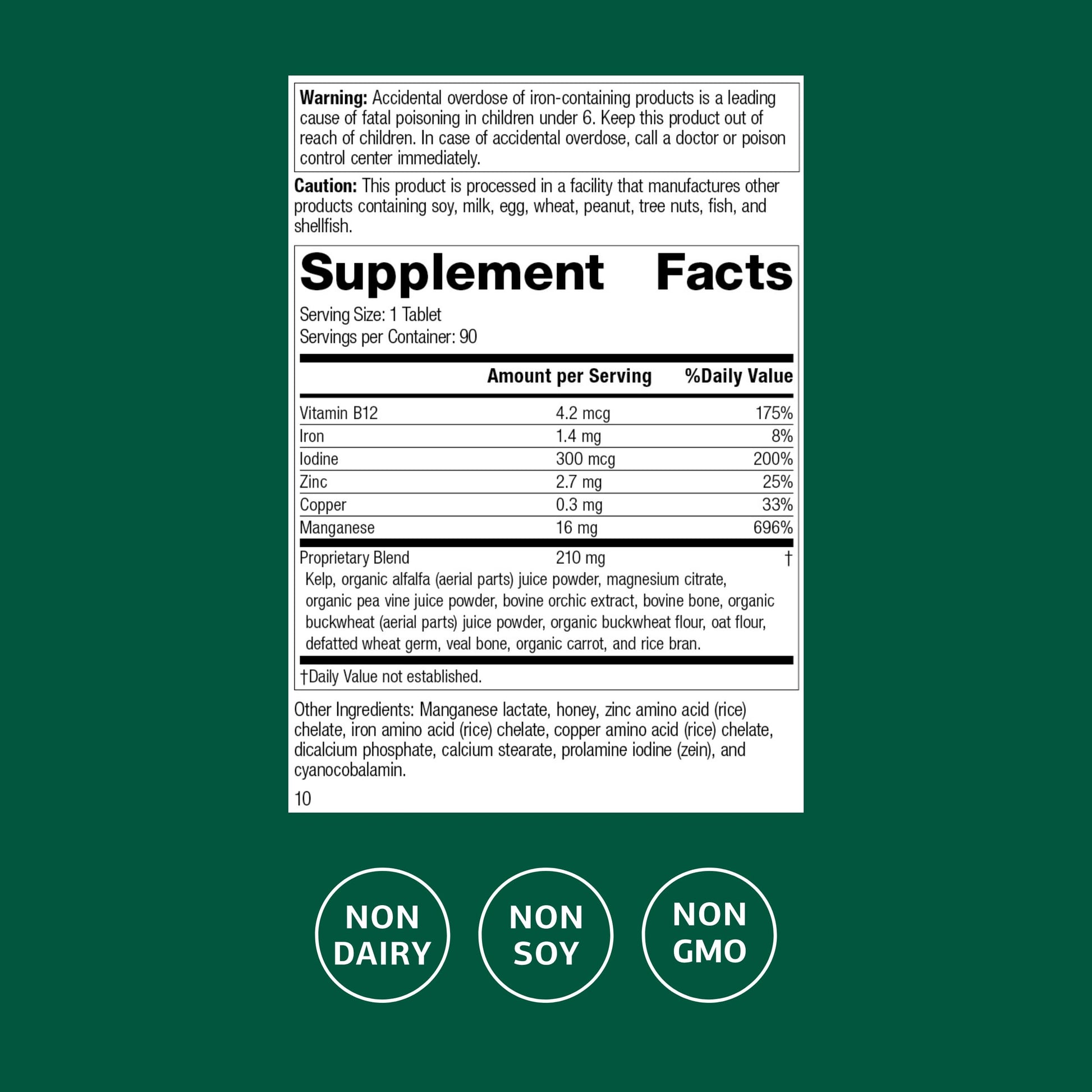 Standard Process Trace Minerals-B12 - Thyroid & Cell Functioning Support with Iodine, Zinc & Copper - Cartilage & Bone Health Aid - Non-Dairy & Non-Soy - 90 Tablets (90 Servings) Standard Process Inc. buy supplements canada