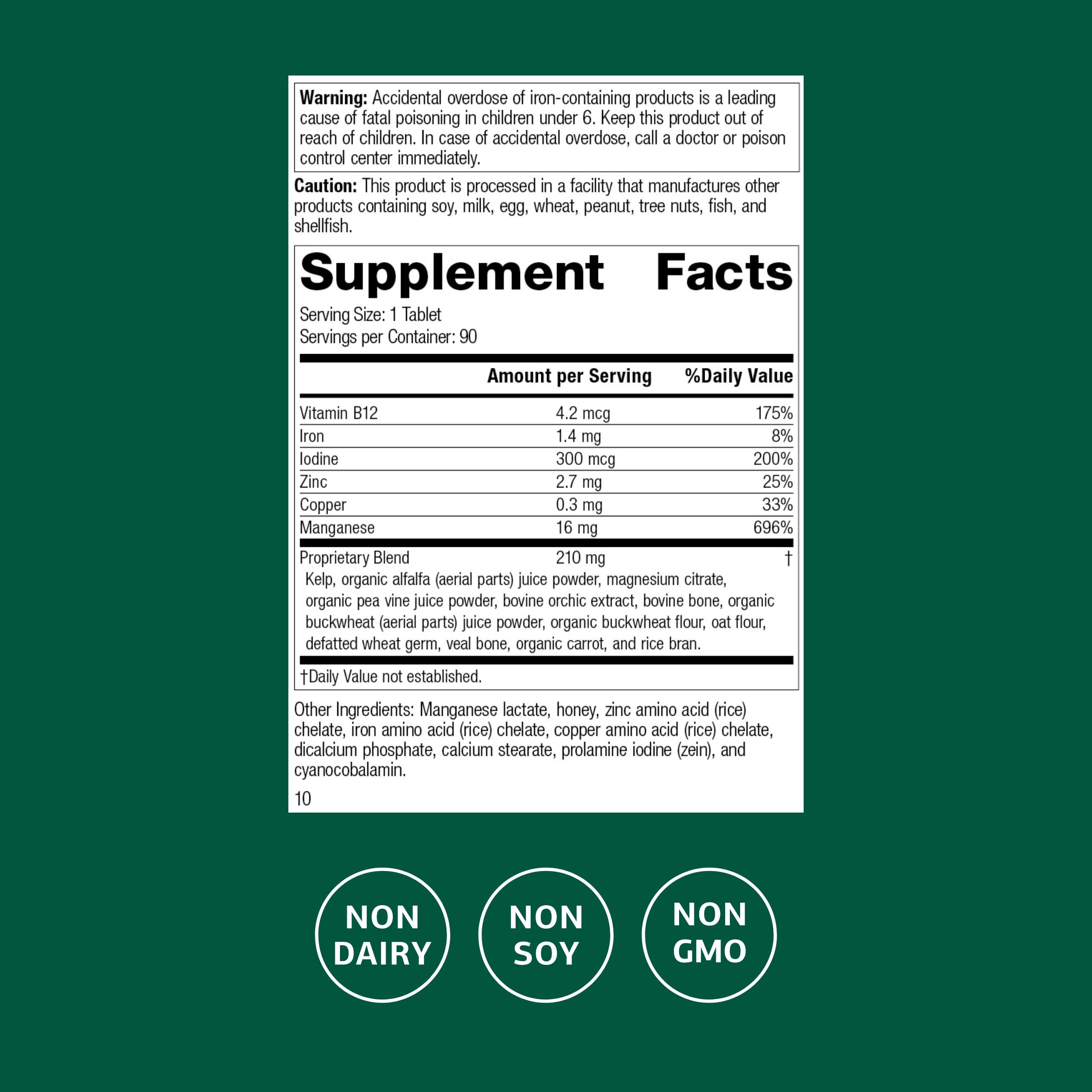 Standard Process Trace Minerals-B12 - Thyroid & Cell Functioning Support with Iodine, Zinc & Copper - Cartilage & Bone Health Aid - Non-Dairy & Non-Soy - 90 Tablets (90 Servings) Standard Process Inc. buy supplements canada