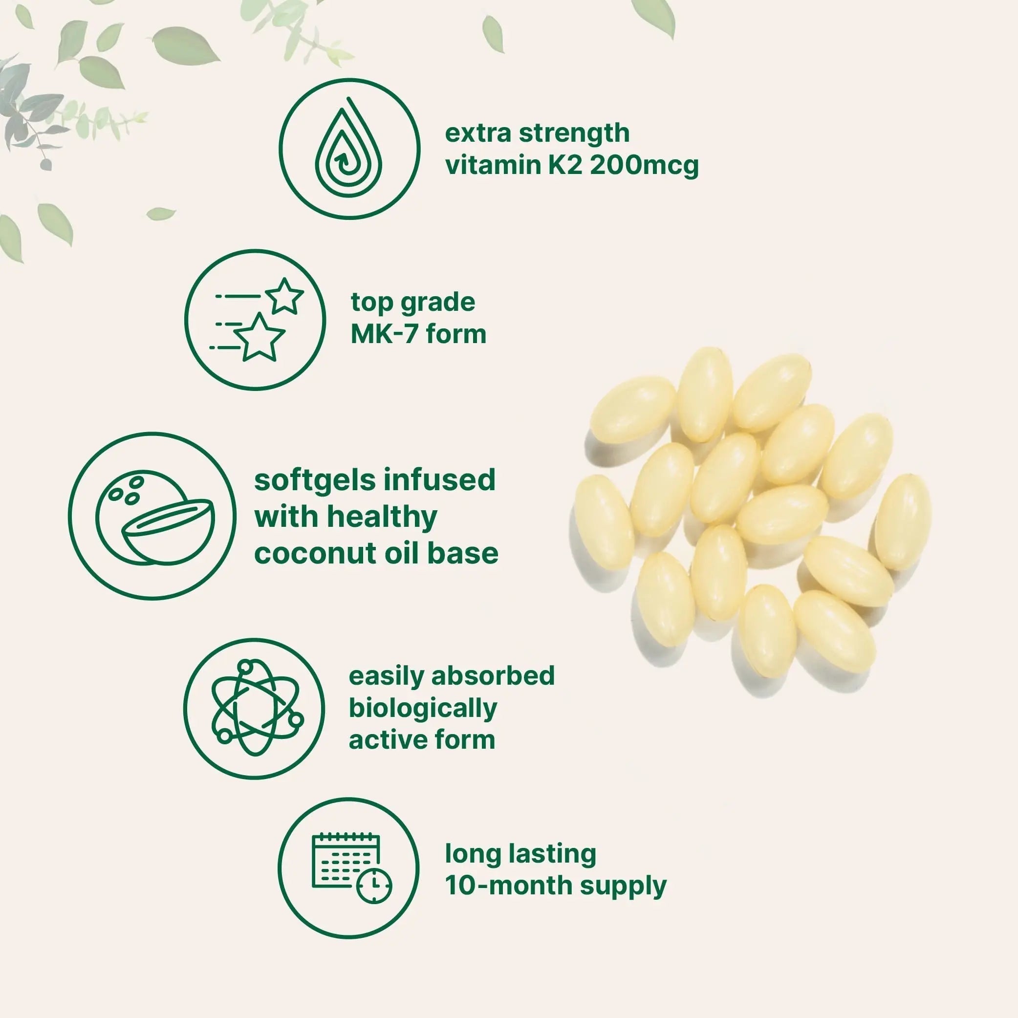 Micro Ingredients Vitamin K2 MK-7 Supplement, 200 mcg Per Serving, 300 Coconut Oil Softgles | Easily Absorbed, Active Menaquinone Form | Micro Ingredients buy supplements canada