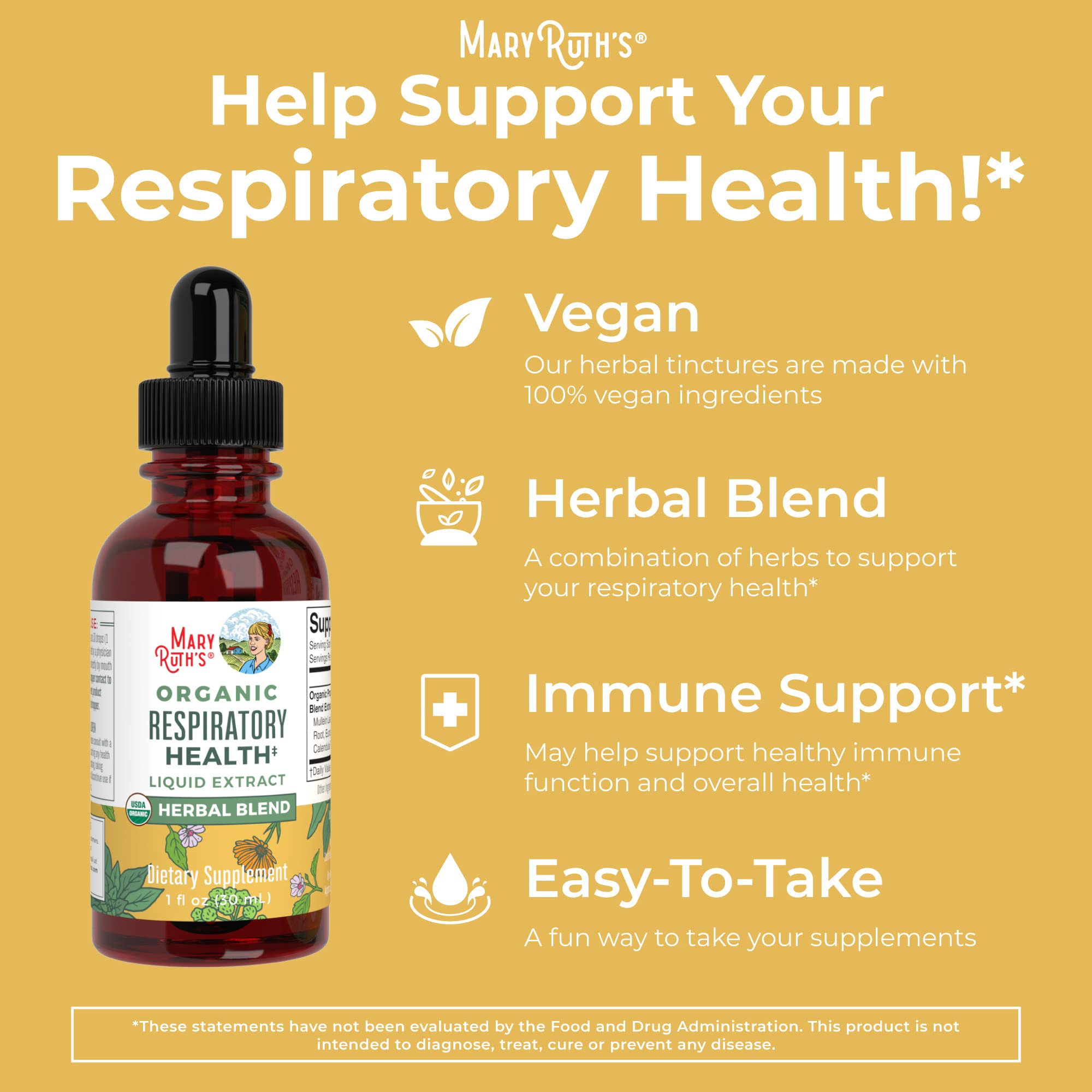 MaryRuth's | USDA Organic Respiratory Health Herbal Supplement Extract MaryRuth Organics buy supplements canada