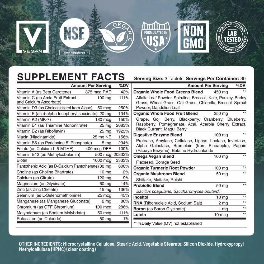 Abundant Earth Whole Food Multivitamin for Women, Daily Multi Vitamins Supplements for Men/Mens Multivitamins + B Complex, Probiotic Multi Enzyme Abundant Earth buy supplements canada