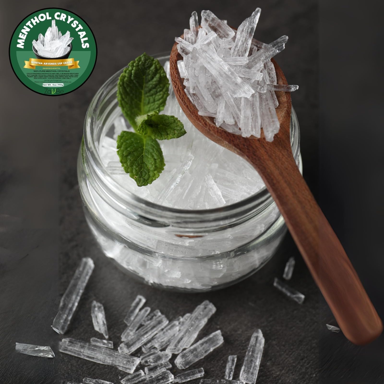 ZAVBE 1LB Menthol Crystal Mentha Arvensis Pure Natural in Resealable Bag USP Food Grade ZAVBE buy supplements canada
