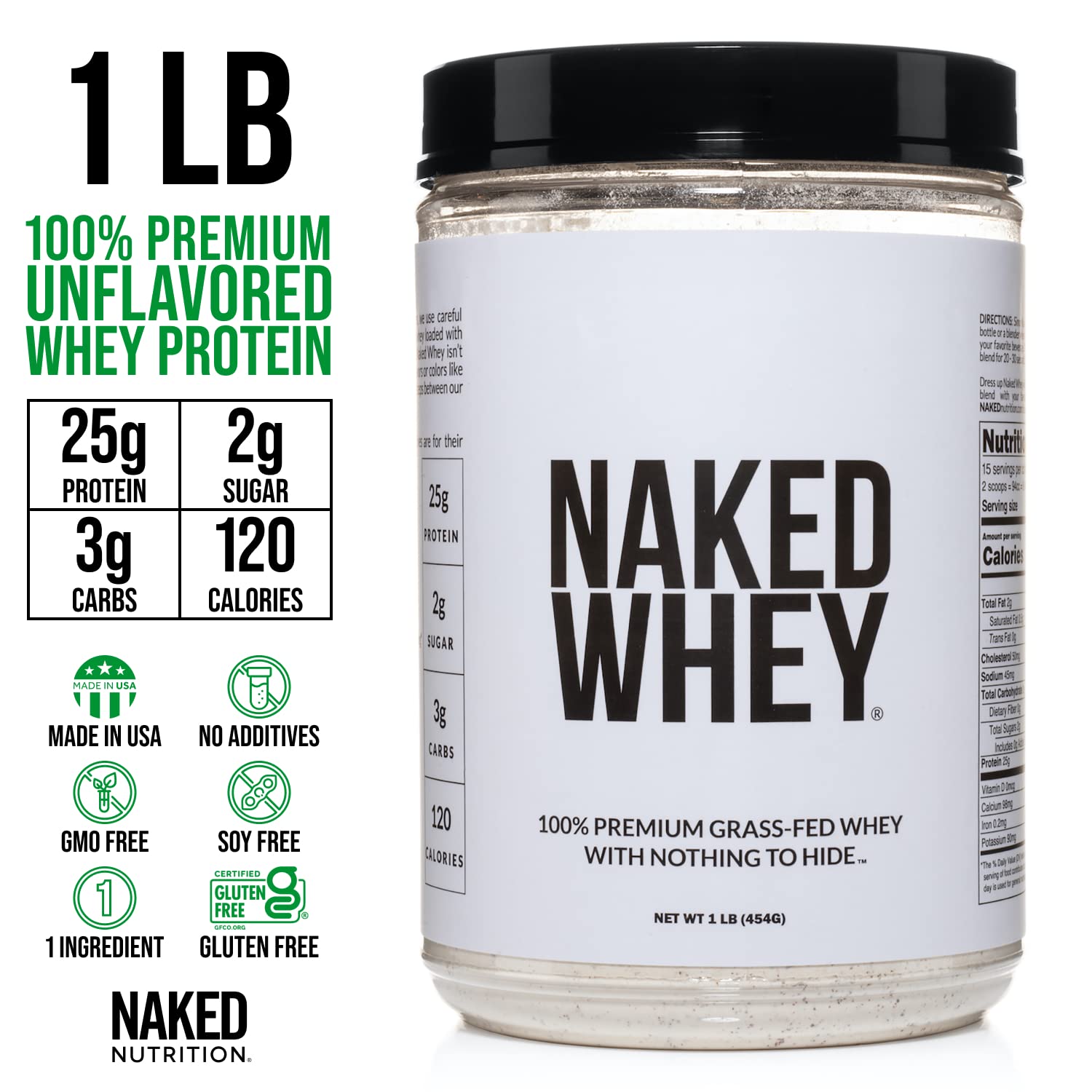 Naked Nutrition Naked Whey 1Lb - Only 1 Ingredient, Grass Fed Whey Protein Powder Naked Nutrition buy supplements canada