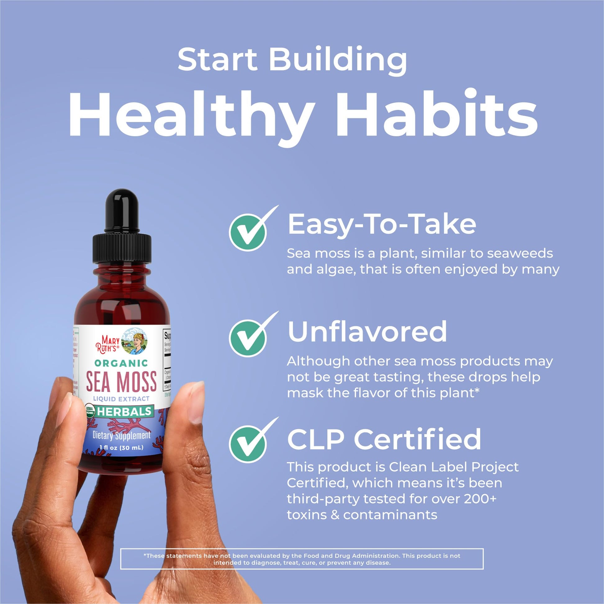 MaryRuth Organics Irish Sea Moss Liquid Drops | Chondrus Crispus | Wild Harvested | Organic Irish Moss Formulated for Adults & Kids Ages 14+ | Unflavored | Sugar Free | Vegan | Non-GMO | 1 Fl Oz MARYRUTH'S buy supplements canada