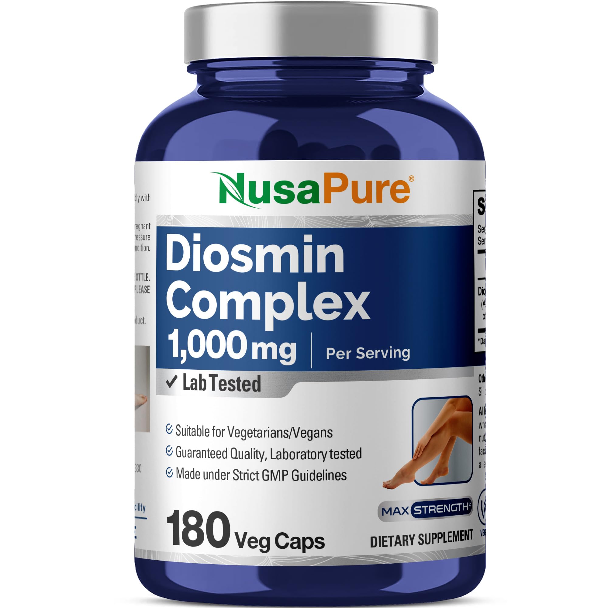 NusaPure Diosmin Complex 1,000mg per Serving 180 Veggie Caps (Non-GMO, Vegan) Citrus Aurantium NusaPure buy supplements canada