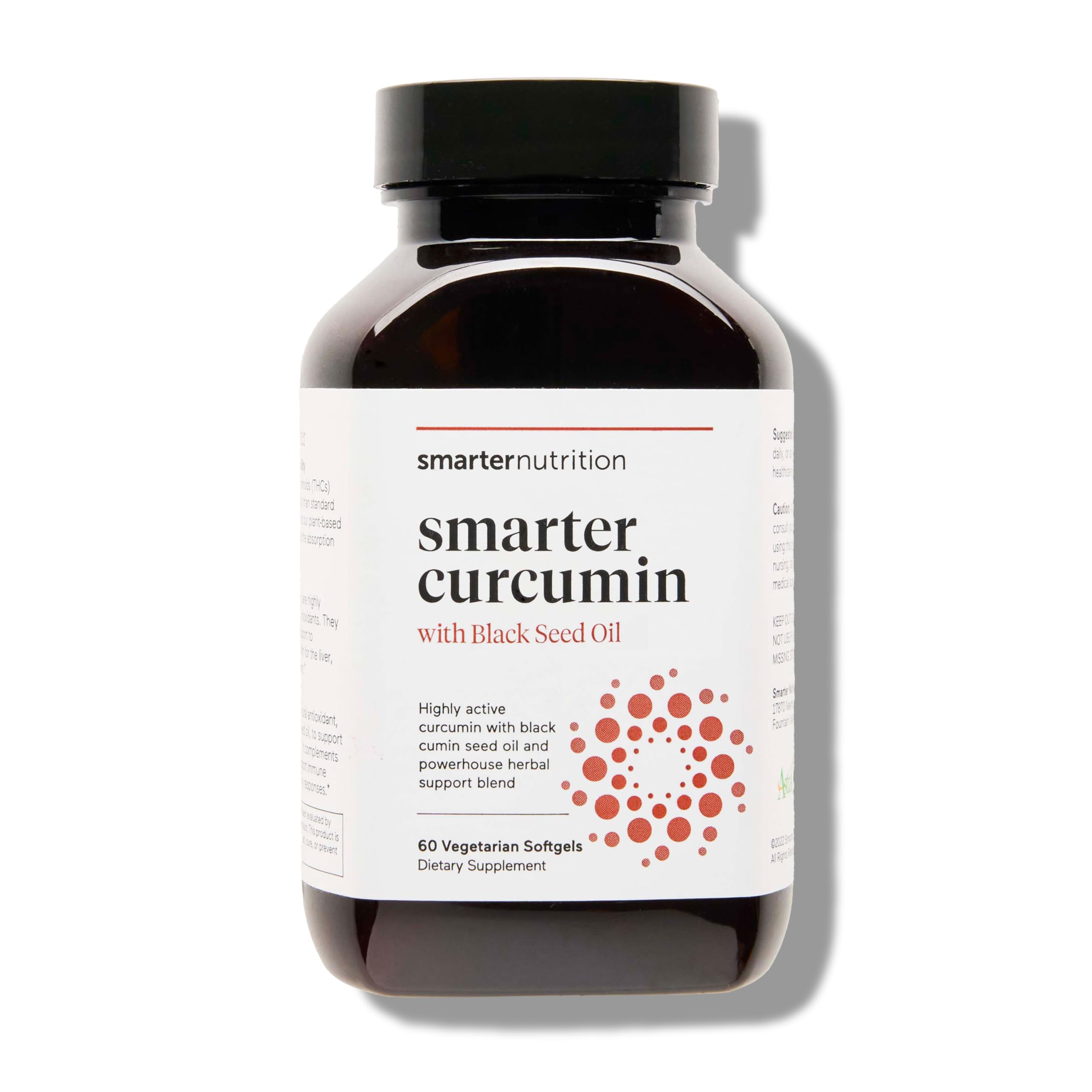 SMARTERNUTRITION Curcumin Softgels - Vegan High Absorption 400 mg Turmeric Supplement + Black Seed Oil & Ginger - 95% Tetrahydrocurcuminoids Non-GMO, USA Manufactured - 60 Ct[30 Servings] SMARTERNUTRITION buy supplements canada