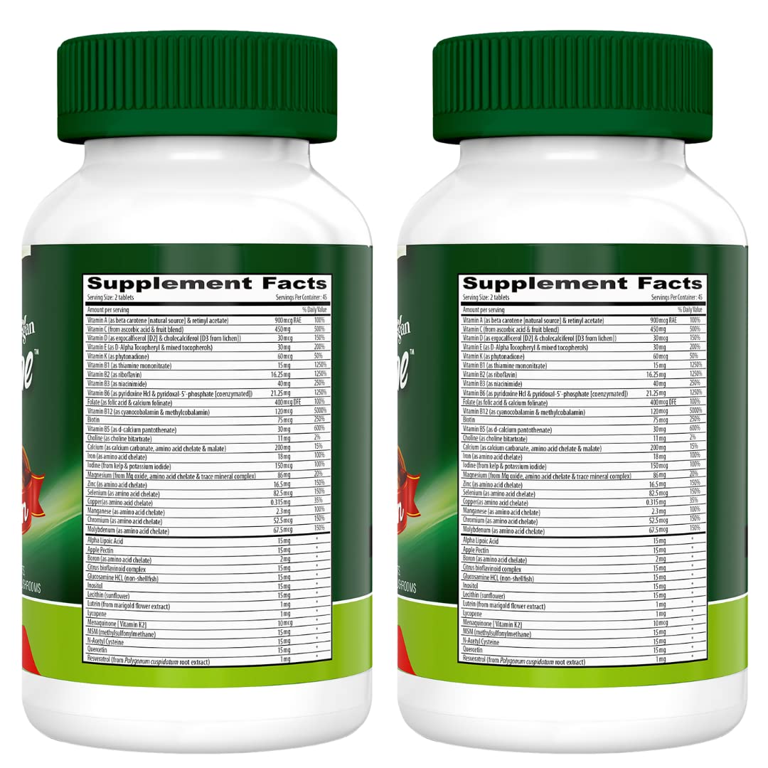 DEVA Tuba Prime Vegan Multivitamin Iron-Free High-Potency Vitamin & Mineral Dietary Supplement Antioxidants, Fruit & Veg Blend, Super Mushrooms, Probiotics, Prebiotics, Seeds, Herbs 90 Tabs 2-Pack DEVA buy supplements canada