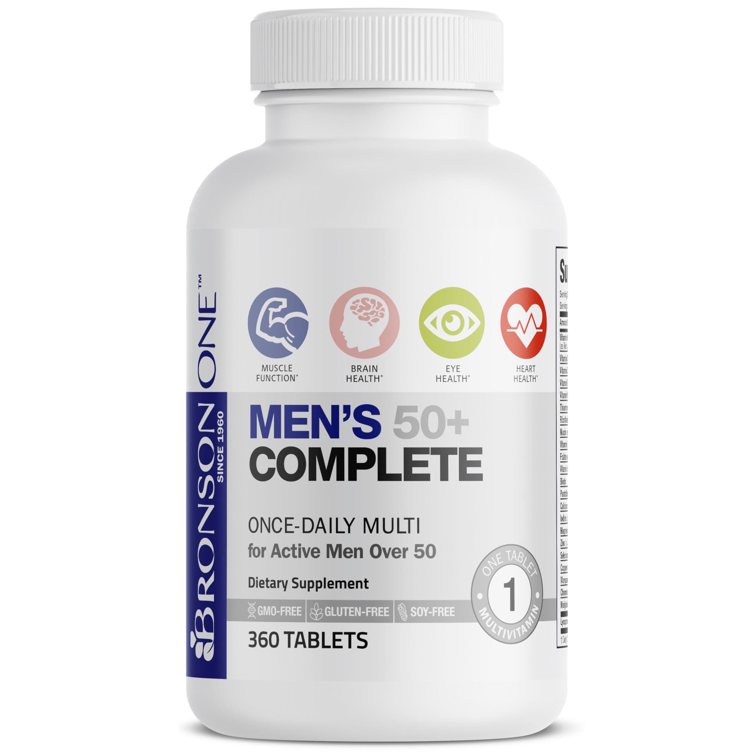 Bronson ONE Daily Mens 50+ Complete Multivitamin Multimineral, 360 Tablets Bronson buy supplements canada