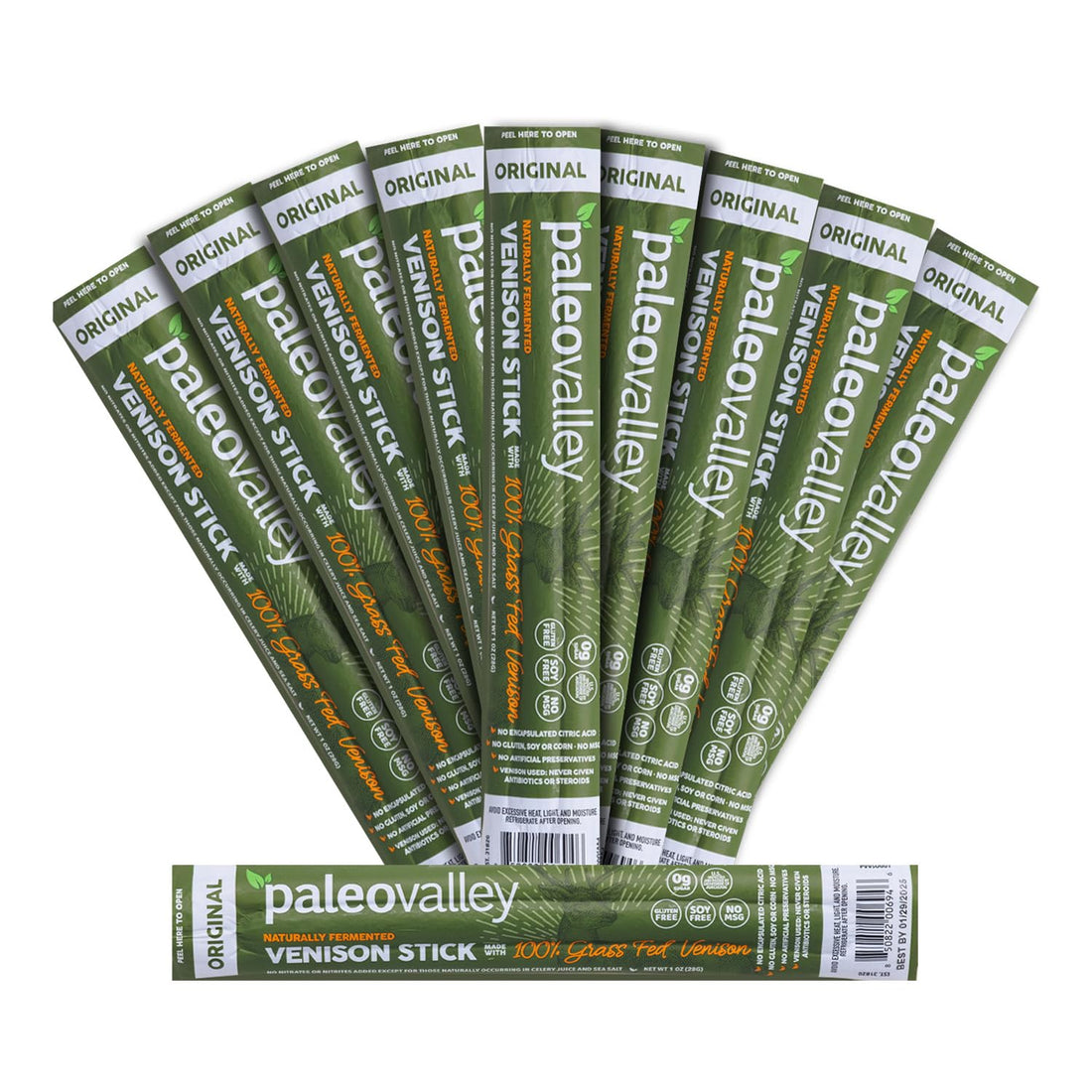 Paleovalley 100% Grass Fed Venison Sticks – 10 Pack – Keto-Friendly, High Protein, Low-Calorie Snack – Omega-3 Rich, Gluten-Free, Nitrate-Free, Naturally Flavored – Healthy On-the-Go Meat Snack Paleovalley buy supplements canada
