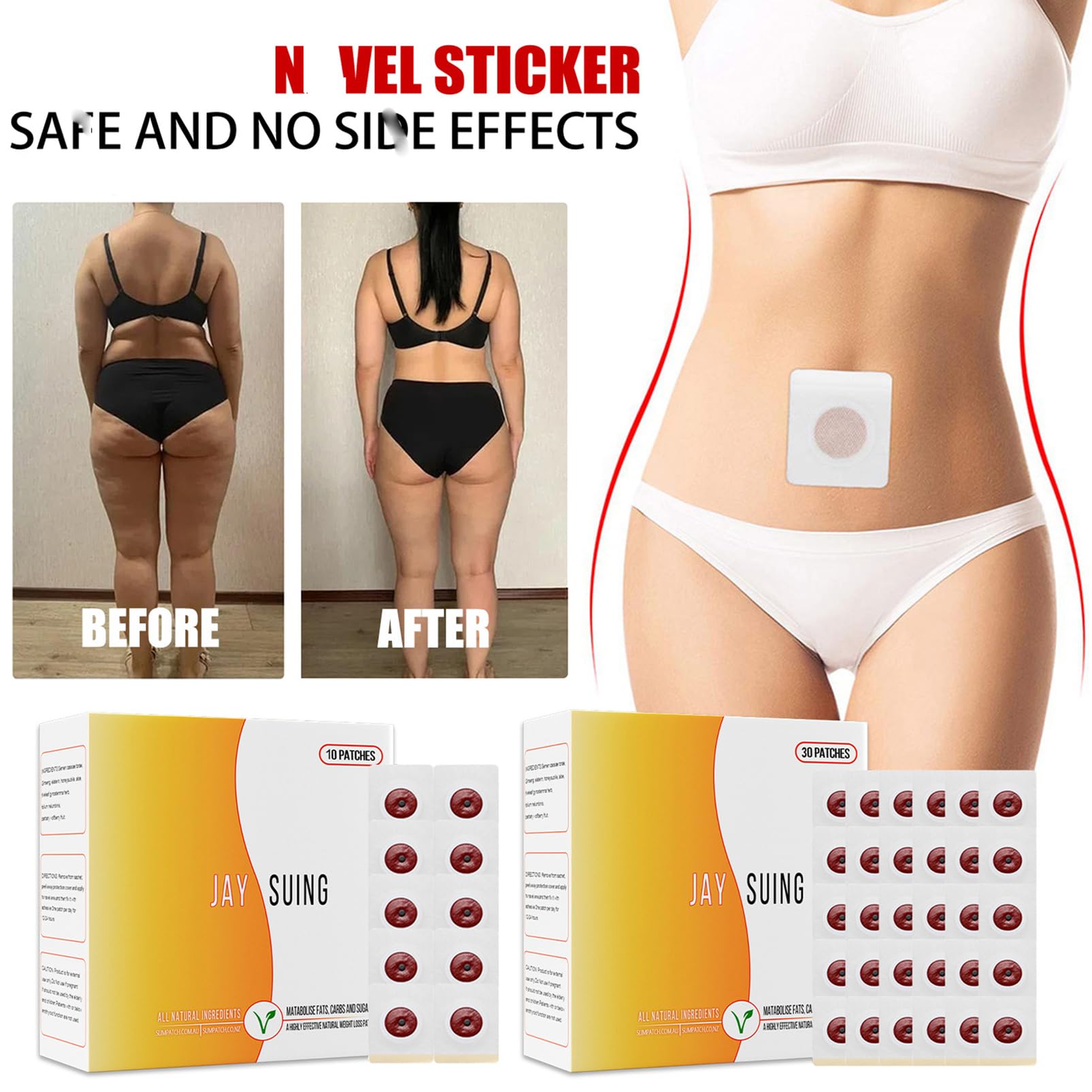30Pcs Belly Patch, Waterproof Stickers for Women Girls, Natural Belly Sticker for Women and Men Rosarden buy supplements canada