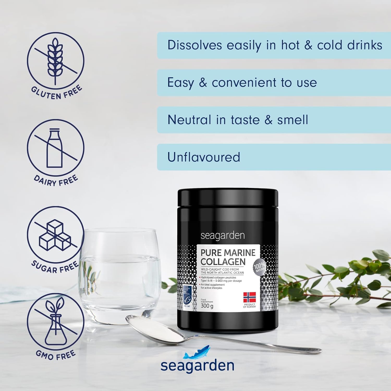 Seagarden Pure Marine Collagen Powder (Type I & III) | Wild-Caught Arctic Cod SEAGARDEN buy supplements canada