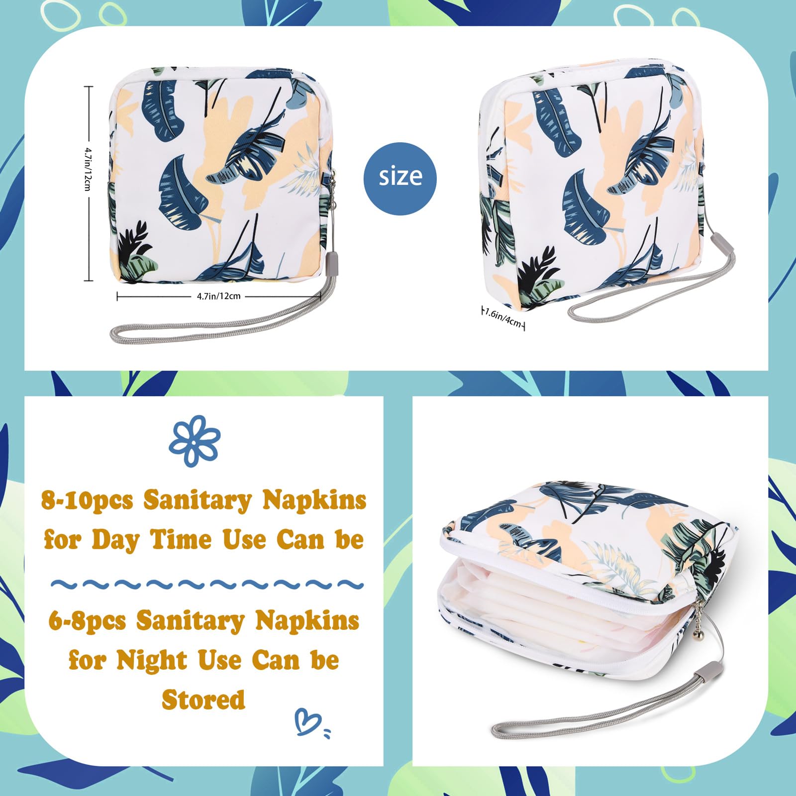 4Pcs Sanitary Napkin Storage Bag, Small Menstrual Period Bag Period Pouch Waterproof Abeillo buy supplements canada