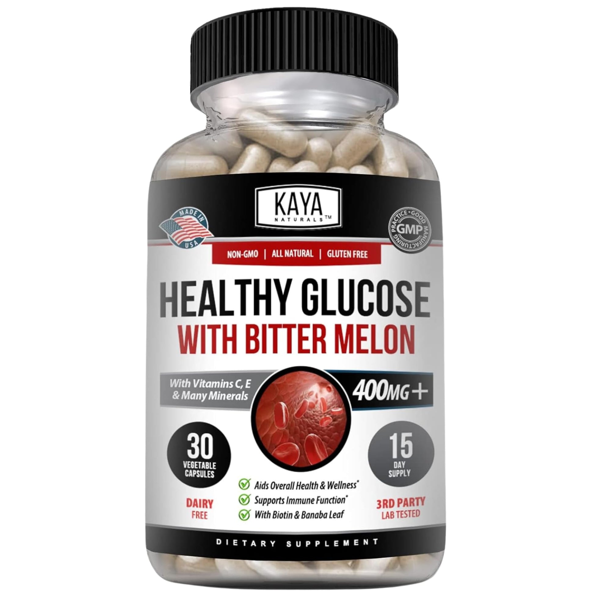 Kaya Naturals Healthy Gluco with Bittermelon Supplement | Support Healthy Levels and Function, 20 Herbs Vitamins and Minerals, Alpha Lipoic Acide, Cinnamon, Vitamin C & E, Non-GMO (30 Count) Kaya Naturals buy supplements canada