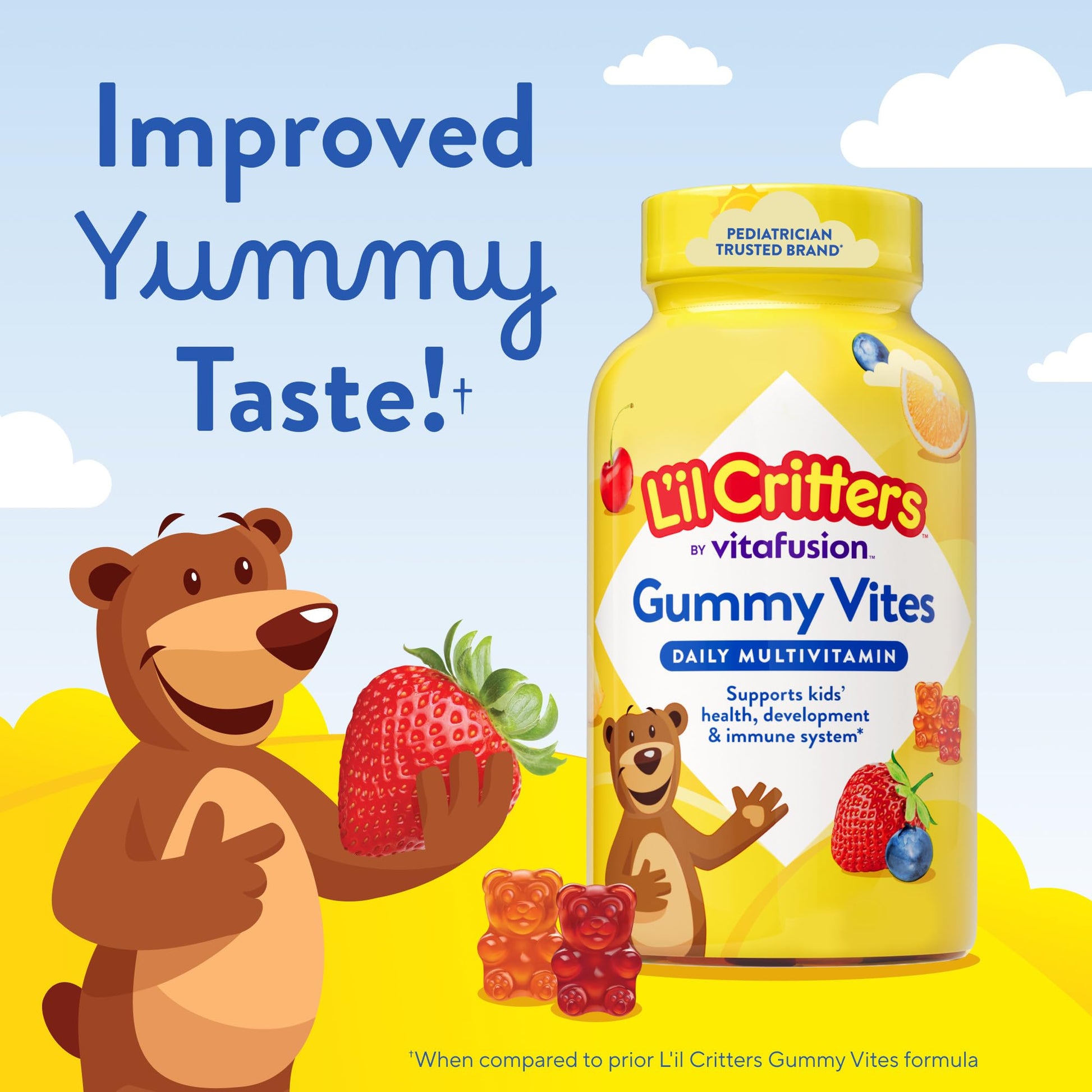 L'il Critters Gummy Vites Daily Kids Multivitamins Assorted Fruit Flavors for Ages 2+ Toddlers & Kids, Gummy Vitamin with Vitamin C and D Lil Critters buy supplements canada
