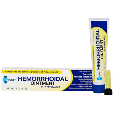 Globe Hemorrhoidal Ointment w/ Applicator, Phenylephrine HCl, Petrolatum Mineral Oil, Maximum Strength Formula for Burning, Discomfort & Itching, 2 oz Hemorrhoidal Ointment buy supplements canada