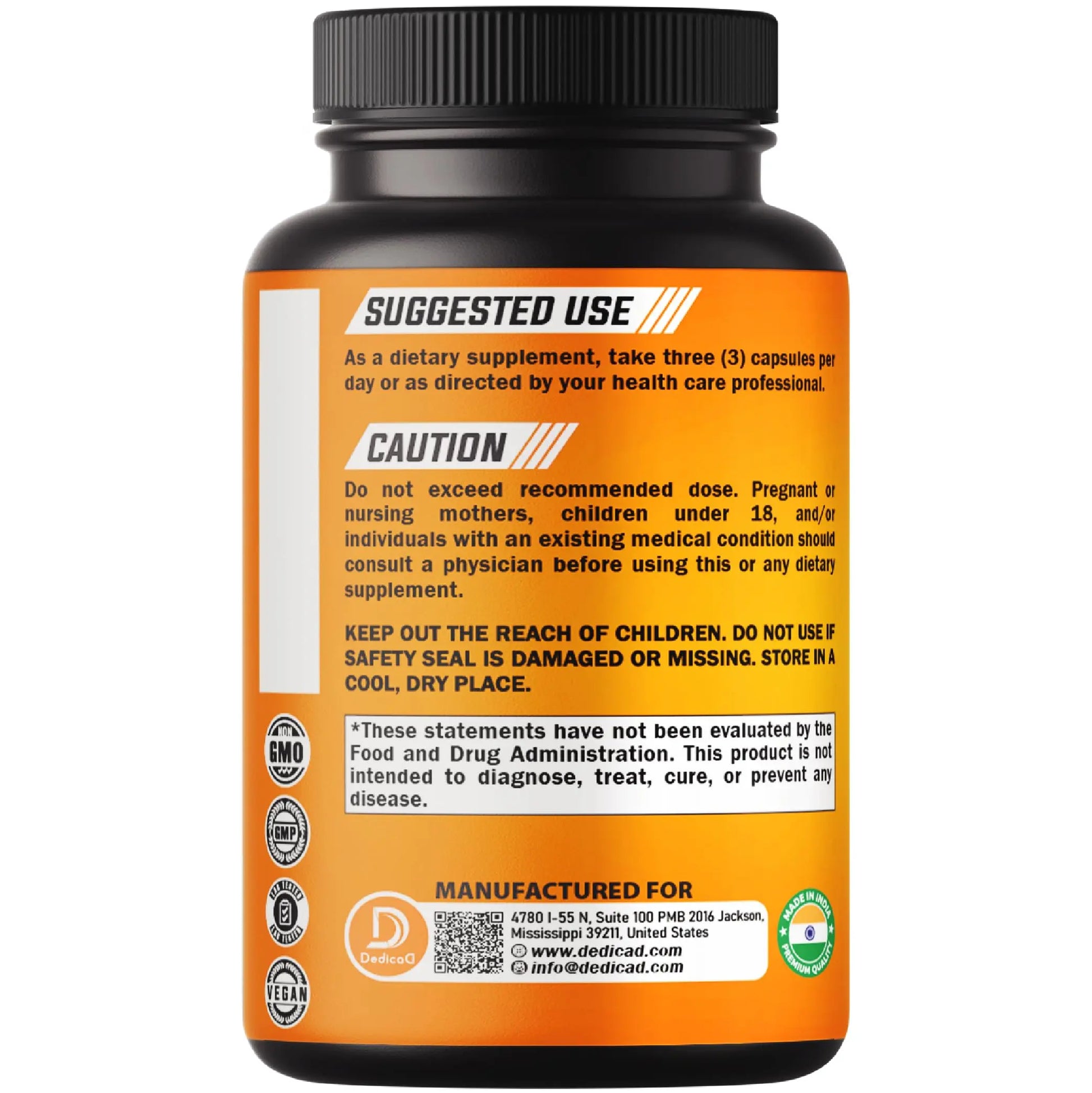 DEDICAD 27in1 Fiber and Spice Supplement - Combined with Organic Psyllium, Whole Apple, Elderberry & More - Support Mood, Body & Immunity - 90 Capsules for 1 Month DEDICAD buy supplements canada