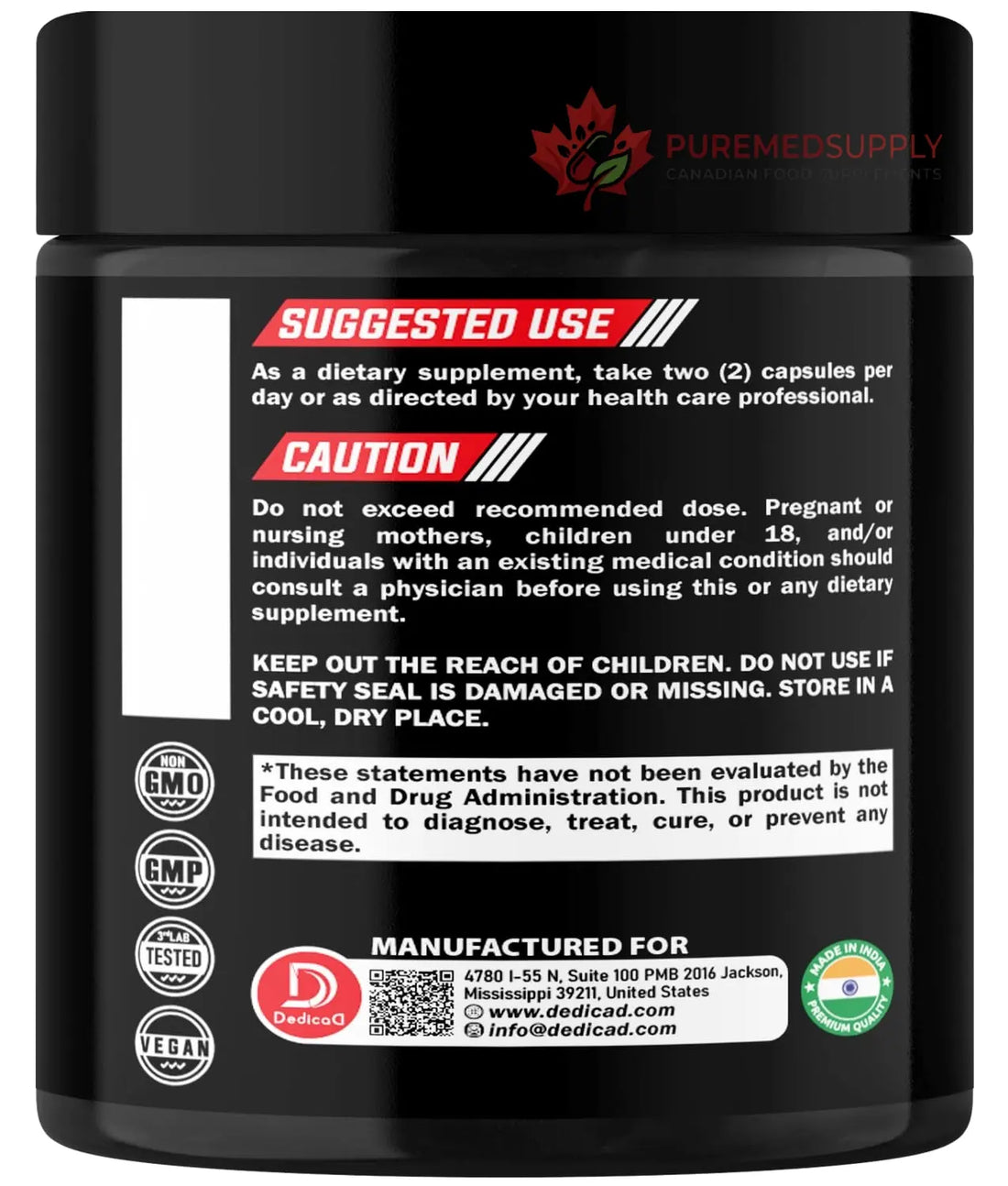 DEDICAD 11in1 Wormwood Capsules - 180 Capsules Extracted from Black Walnut, Cloves, Ginger, Turmeric, Apple, Berberine HCl & More - Support Immune System for 3 Months DEDICAD buy supplements canada
