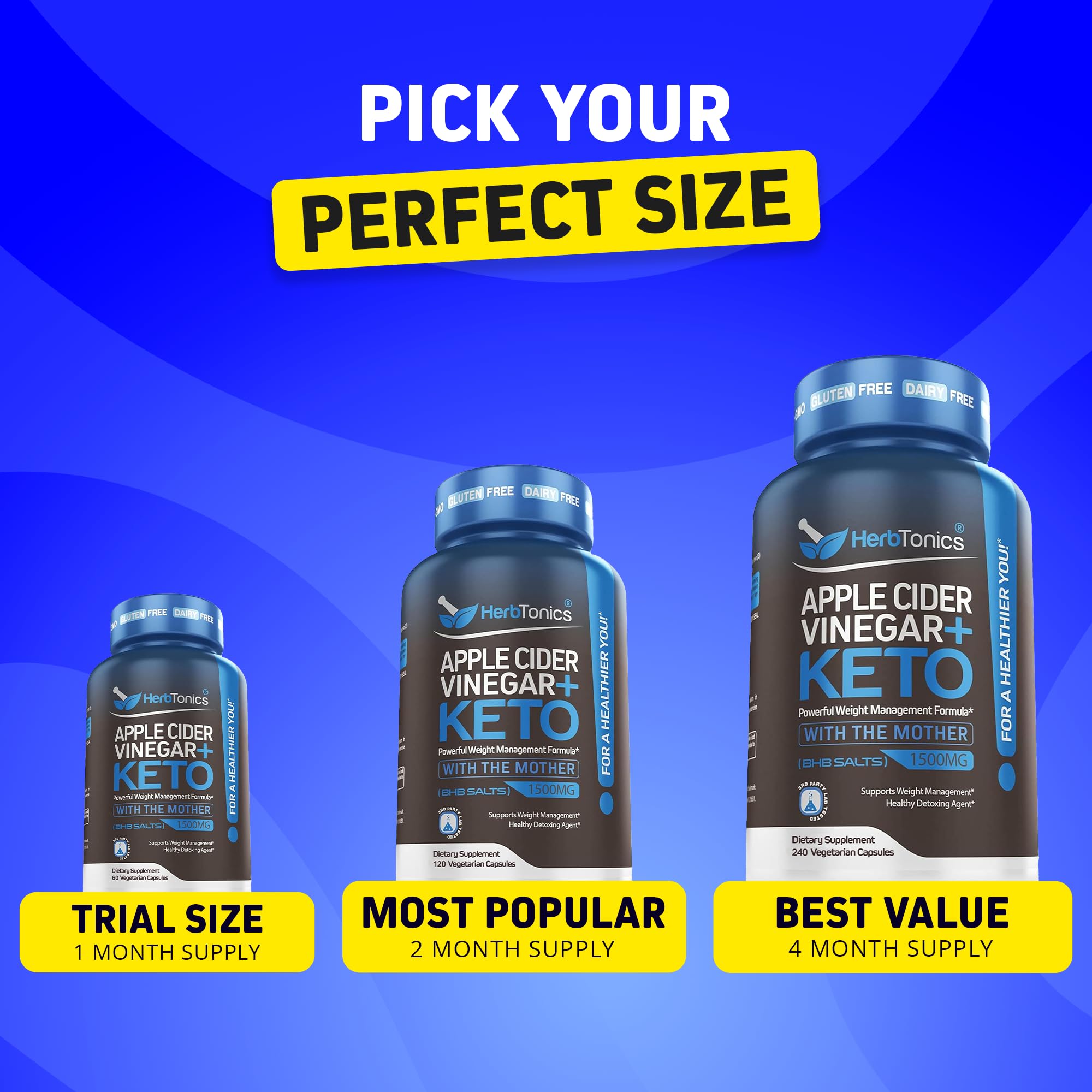 Herbtonics Apple Cider Vinegar + Keto BHB Capsules |  Support for Appetite, Cravings & Weight Management | Metabolism Support with Satiety Support Herbtonics buy supplements canada