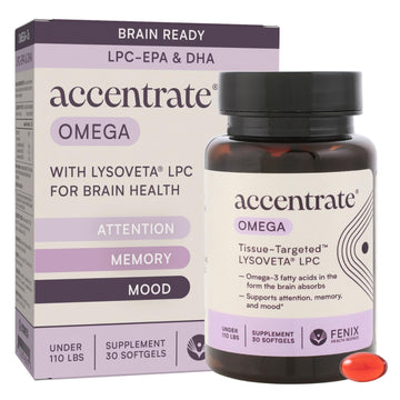 Omega w/LYSOVETA LPC | EPA & DHA Supplements for Brain Health | Focus, Attention, Memory, & Mood | 6X Higher Absorption Than Fish Oil | Omega-3 Fatty Acid Supplements | Highest Potency LPC-DHA Accentrate buy supplements canada