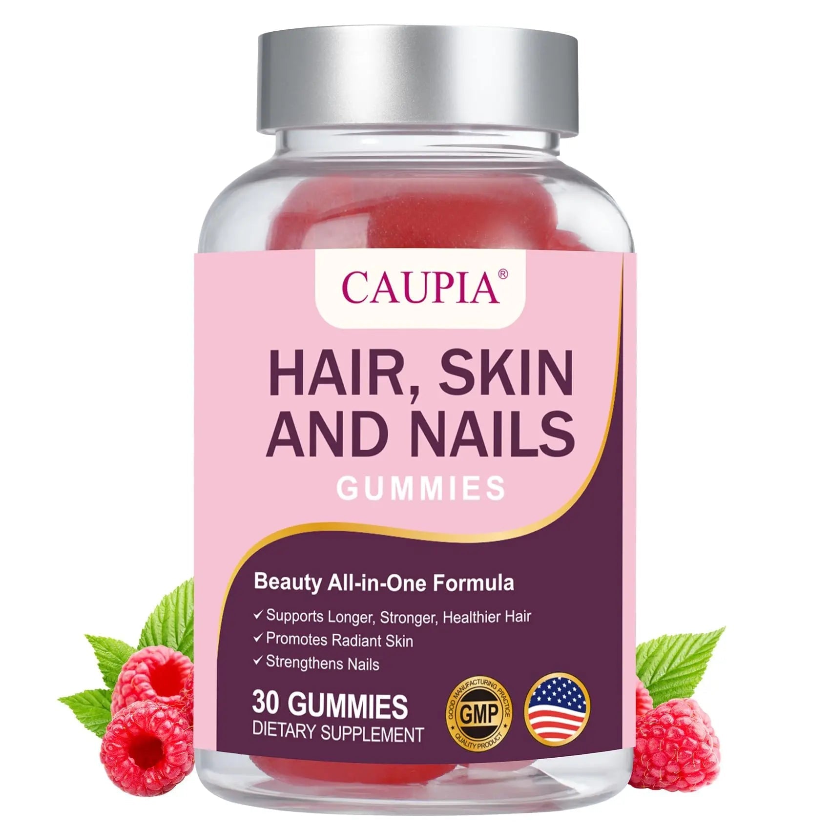 CAUPIA Hair Skin and Nails Gummies, All-in-One Advanced Formula Supports Hair Growth - Skin Health & Nail Strength - 30 Gummies CAUPIA buy supplements canada