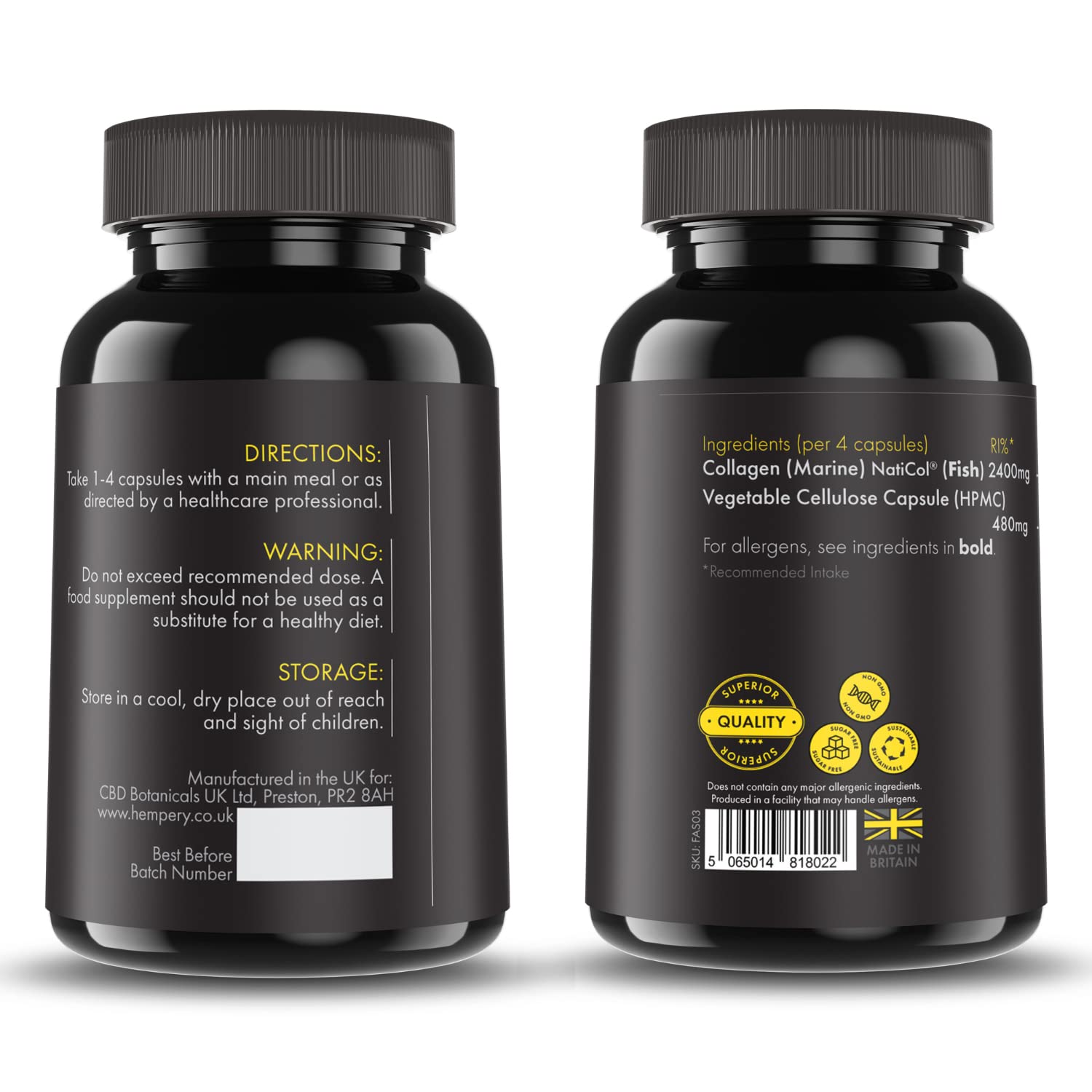 Vitalytes Marine Collagen Supplement 2400mg | 120 Marine Collagen Capsules Made in The UK Vitalytes buy supplements canada