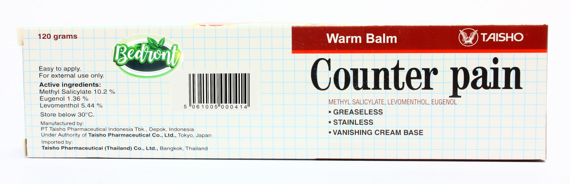 Bedront Counter Pain Warm Balm 120G for Massage and Relaxation, Sports Activity Bedront buy supplements canada