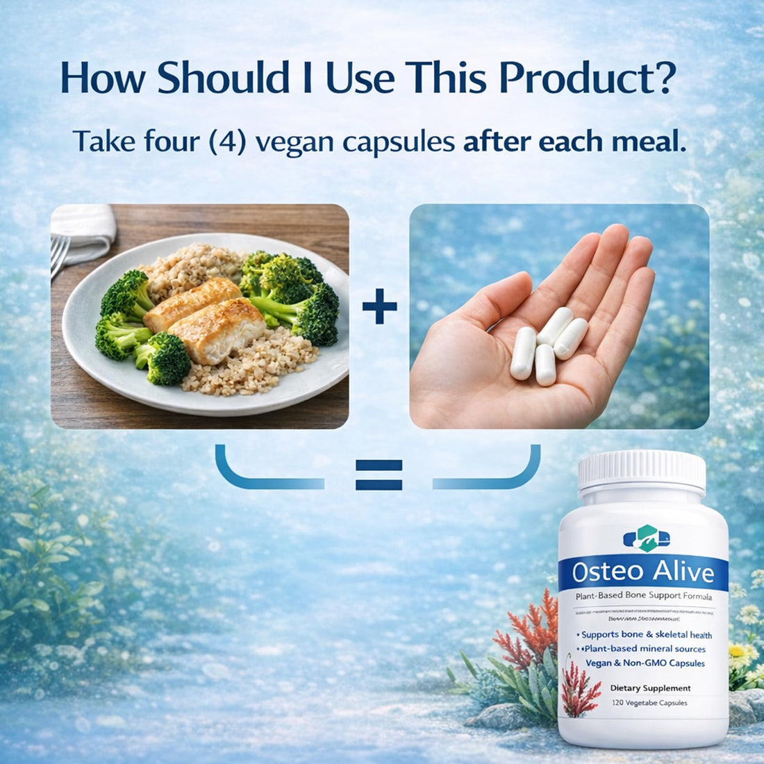 AIFBENK Osteo Alive Bone Support, with Plant-Based Calcium & Magnesium (from Algae), Vitamin D3 (from Lichen), Vitamin K2 (MK-7), Boron & BioPerine, Helps Support Bone & Skeletal Health AIFBENK buy supplements canada