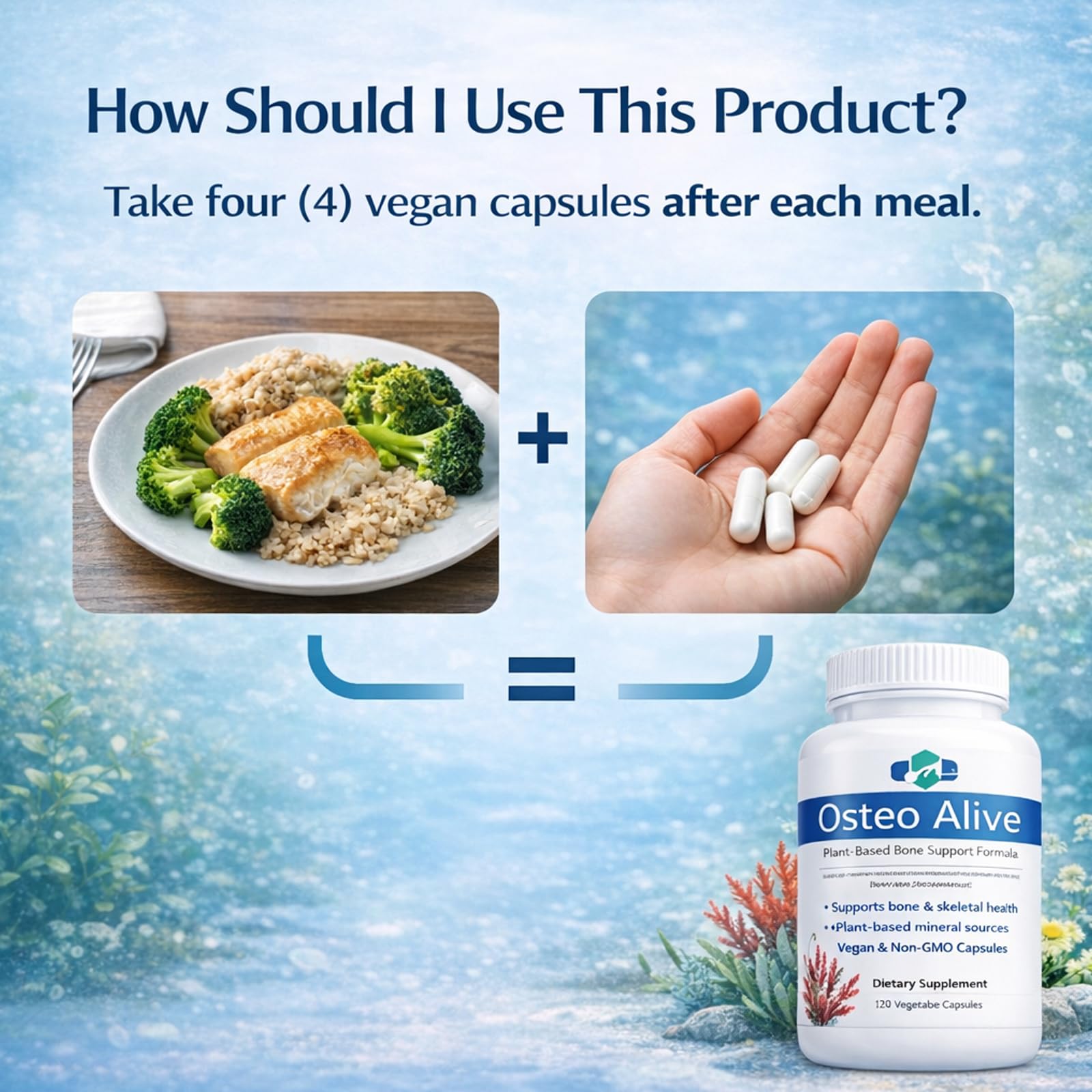 AIFBENK Osteo Alive Bone Support, with Plant-Based Calcium & Magnesium (from Algae), Vitamin D3 (from Lichen), Vitamin K2 (MK-7), Boron & BioPerine, Helps Support Bone & Skeletal Health AIFBENK buy supplements canada