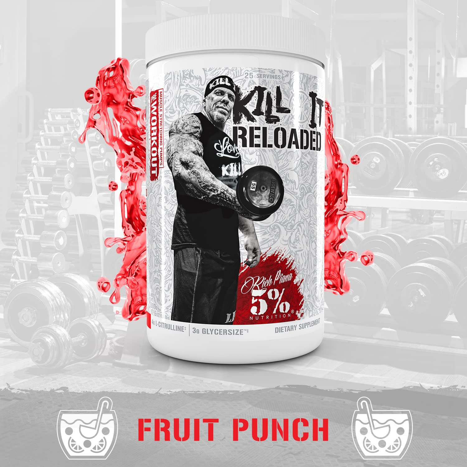 5% Nutrition Rich Piana Kill It Reloaded High Stim Pre-Workout | Ultra Energy, Focus 5% Nutrition buy supplements canada