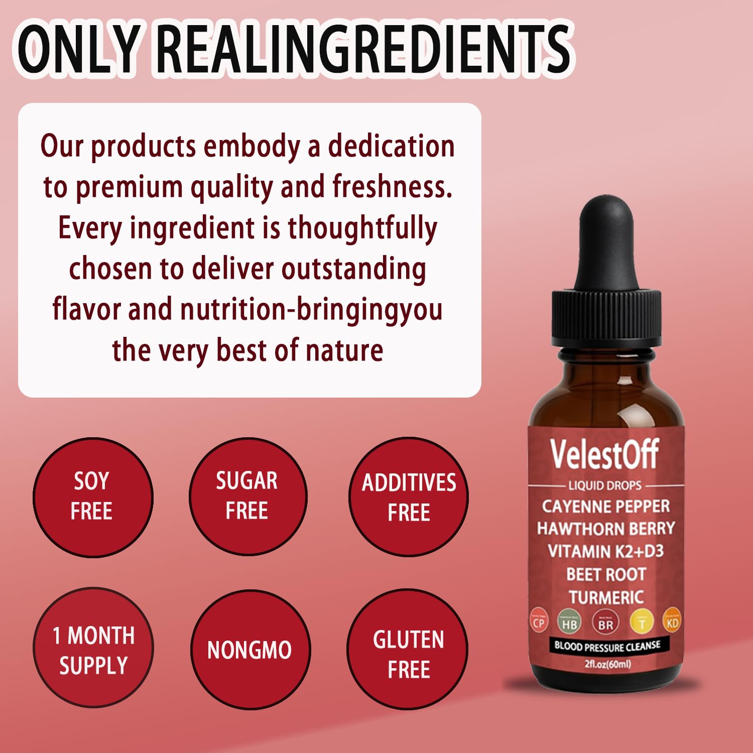 Velestoff Cayenne Pepper & Cayenne Pepper Drops Liquid Supplement with Hawthorn, Beet Root, Turmeric, Vitamin K2 D3 Nutralis buy supplements canada