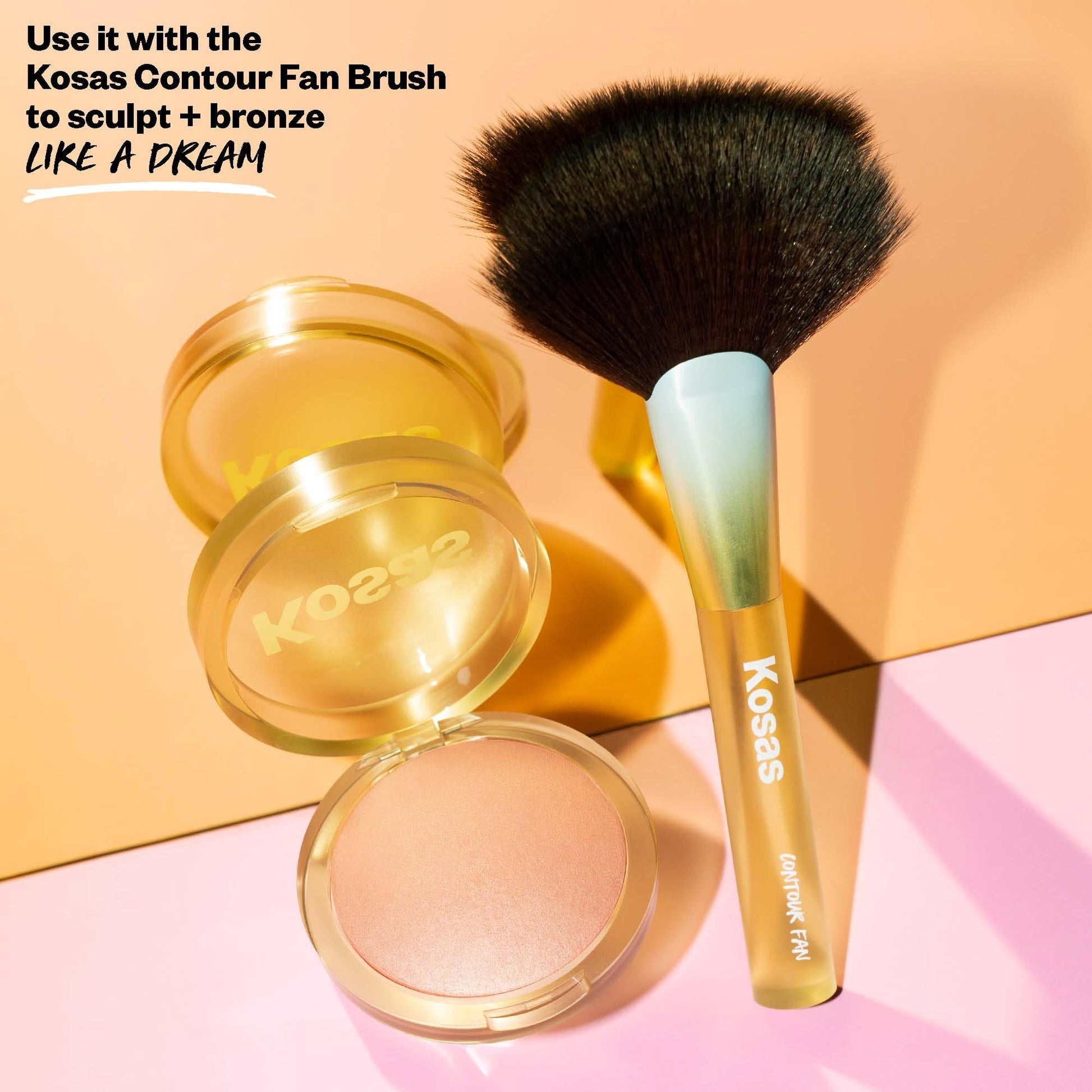 Kosas Sun Show Glowy Warmth Baked Bronzer - Contouring Powder for Cheekbones, Nose & Jawline - Enriched with Concentrated Fatty Acids - Talc-Free, Vegan & Hypoallergenic - Waves Kosas buy supplements canada