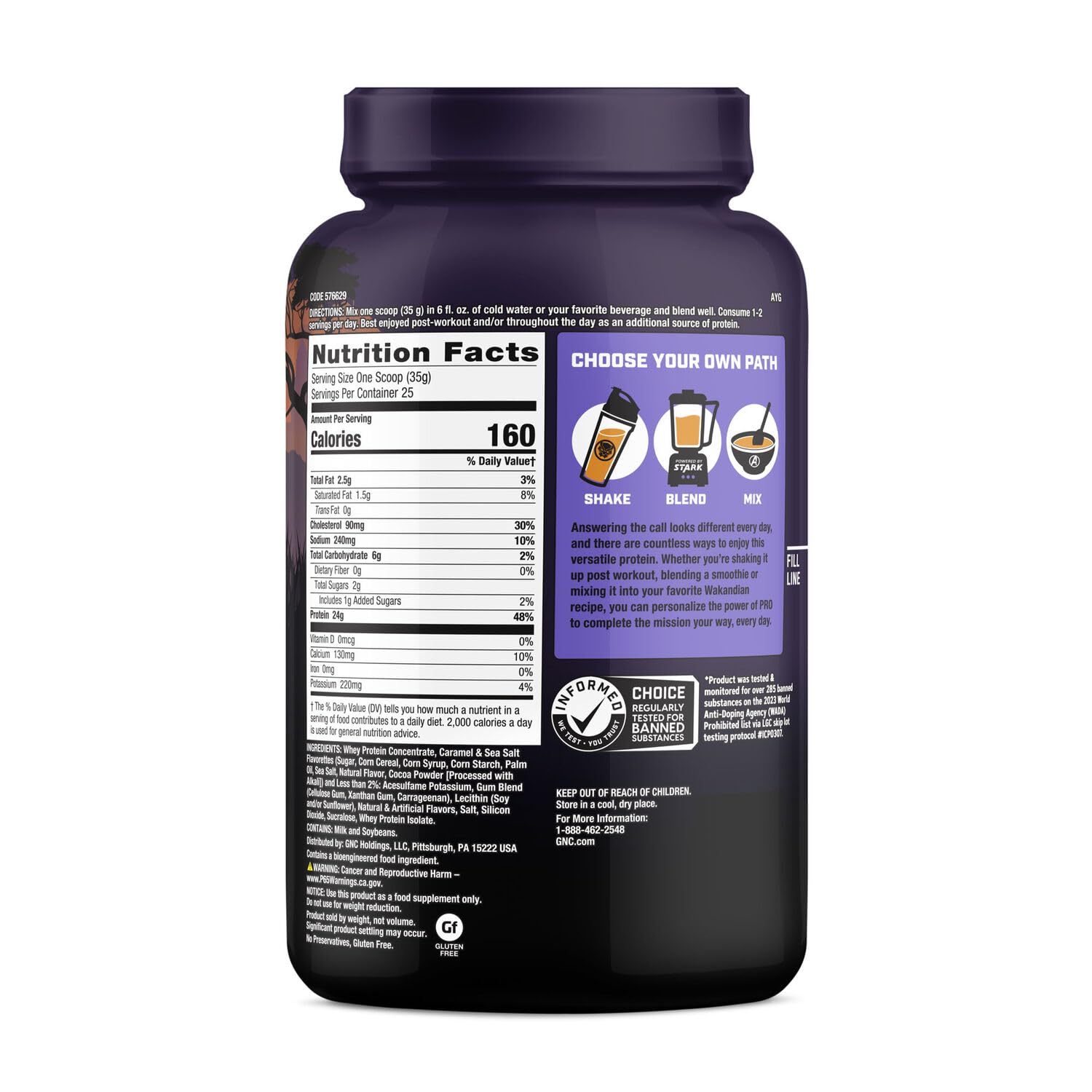 GNC Pro Performance 100% Whey - Marvel: Royal Caramel Cookie - 25 Servings GNC buy supplements canada