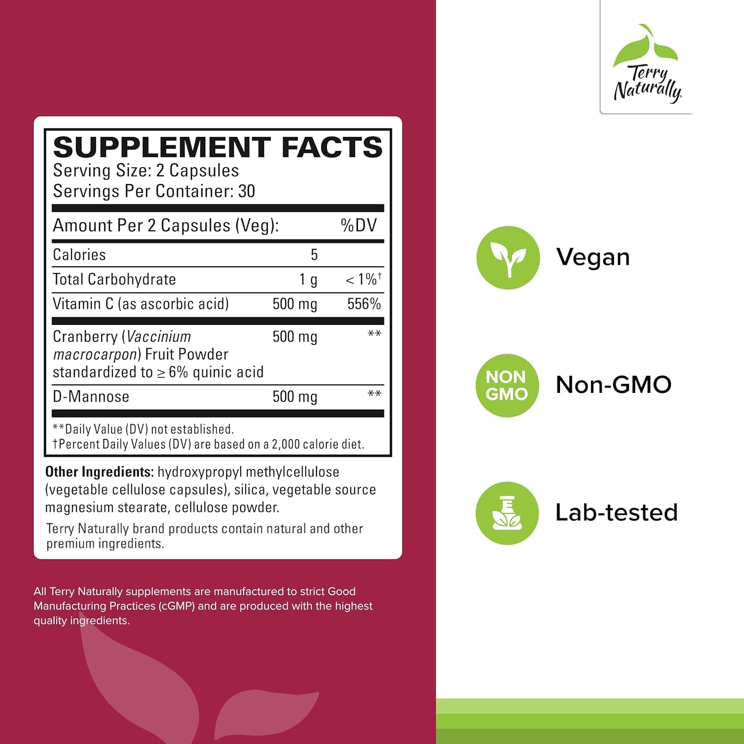 Terry Naturally Urinary Tract Intensive Support - Supplement with Cranberry for Bladder Health Support - Kidney Health Supplement with D-Mannose & Vitamin C - 60 Capsules (30 Servings) Terry Naturally buy supplements canada