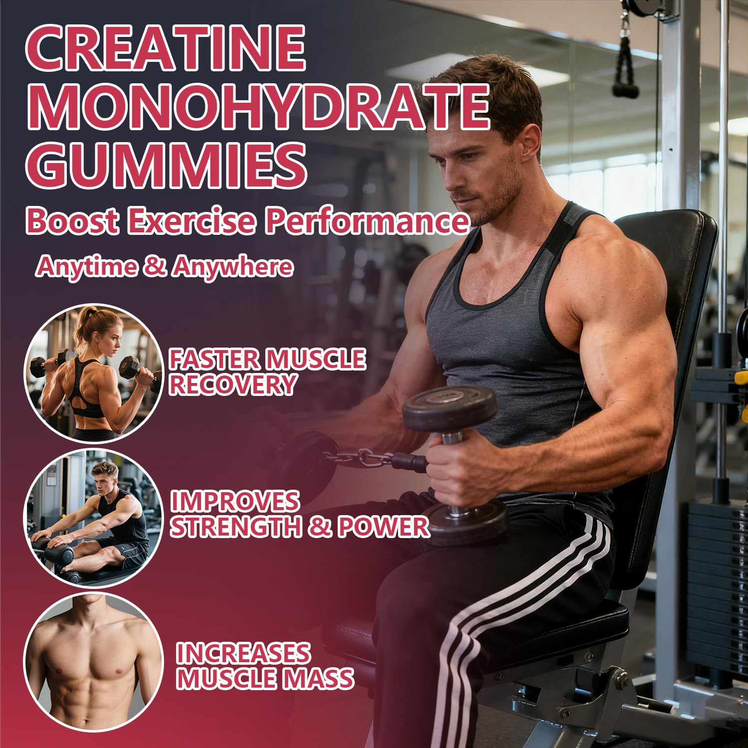 Crasye Creatine Gummies Complex 8000mg for Men and Women Creatine Monohydrate Gummy with BCAA Taurine for Muscle Strength and Energy Boost Sugar Crasye buy supplements canada