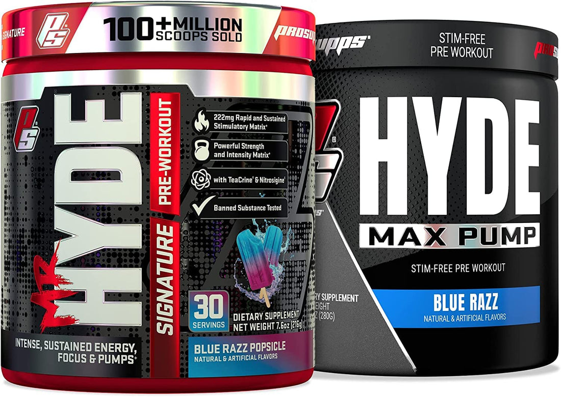 PROSUPPS Mr. Hyde Signature Blue Razz and Hyde Max Pump Blue Razz Bundle PROSUPPS buy supplements canada
