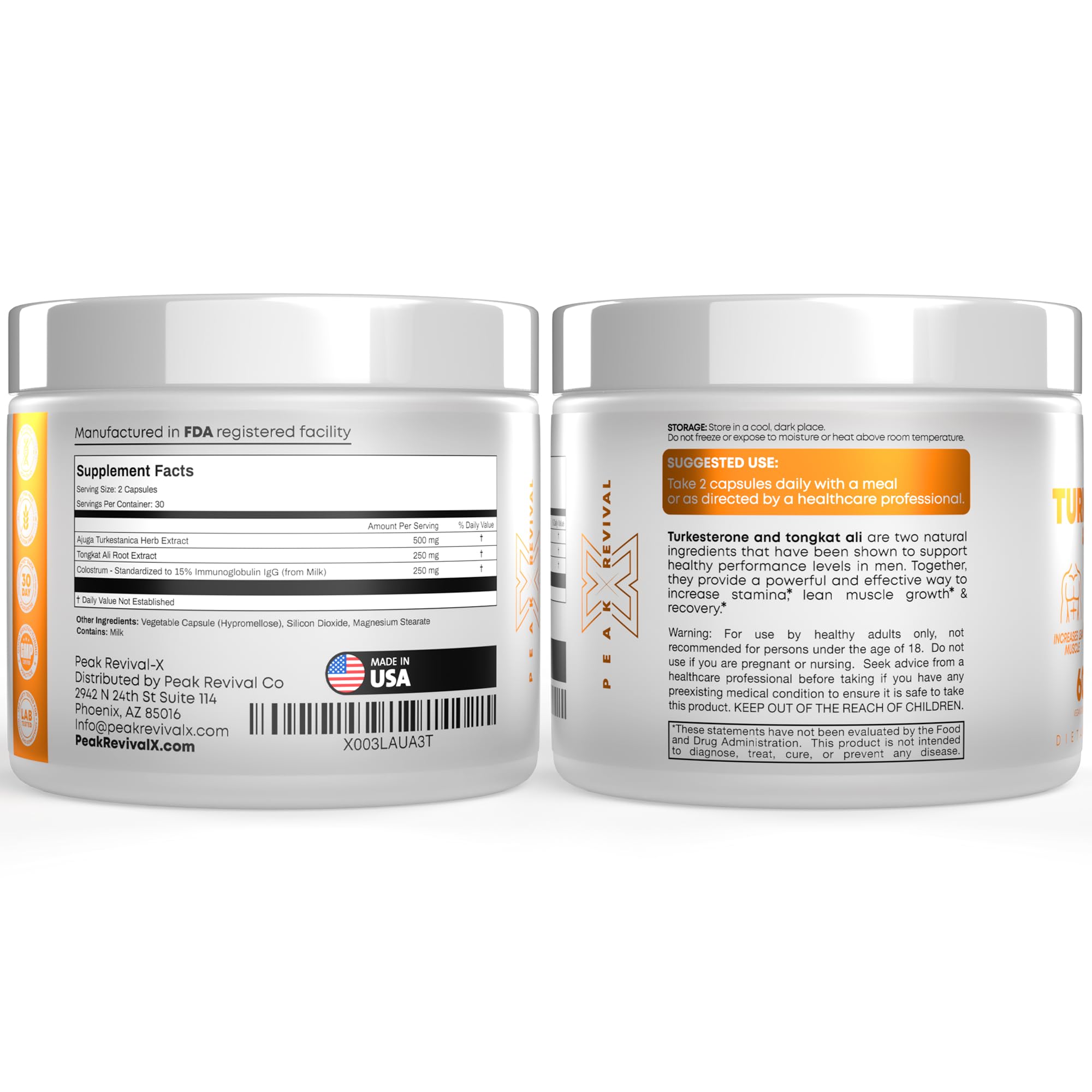 Peak Revival-X Turkesterone & Tongkat Ali 1000mg Supplement - 500mg Peak Revival-X buy supplements canada
