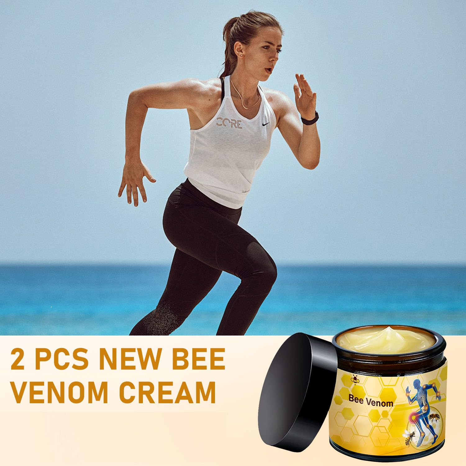 2 Pcs Bee Venom-Relief Cream, Professional Bee Venom Cream, Natural Joint Relief Gel, for Neck, Waist, Back Hand Feet and Leg YIVANNUO buy supplements canada