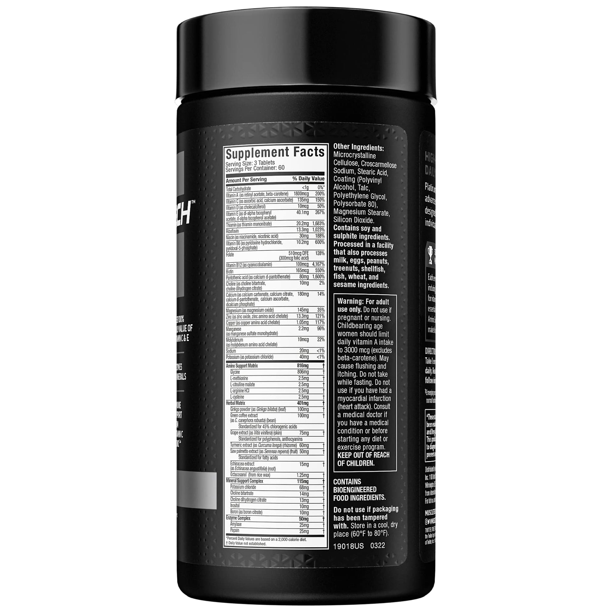 Muscletech Multivitamin for Men & Women Platinum Multivitamin | Vitamin C for Immune MuscleTech buy supplements canada