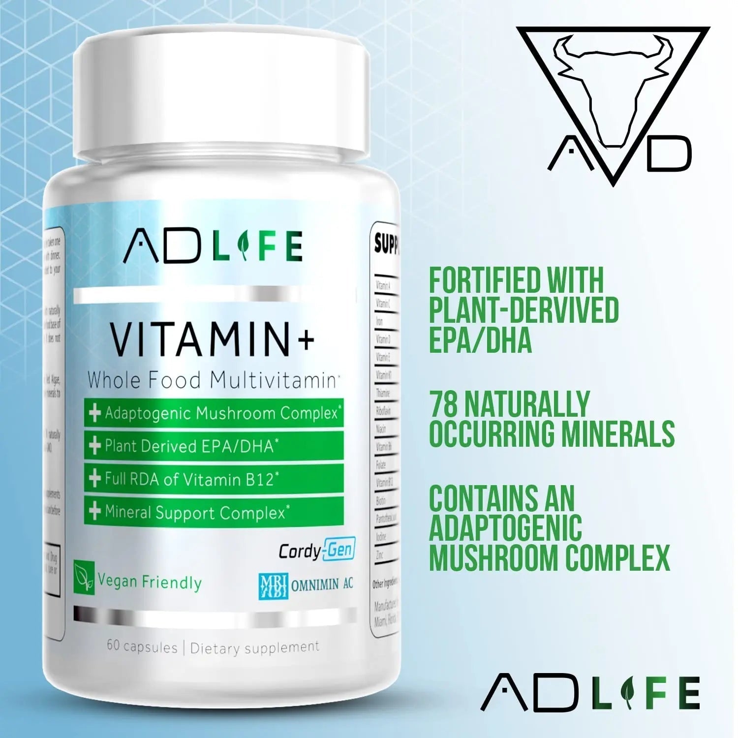 Project AD Vitamin+ Multimineral Multivitamin Supplement Complete Antioxidant, Energy & Immune Support. (60 Servings) PROJECT AD LLC buy supplements canada